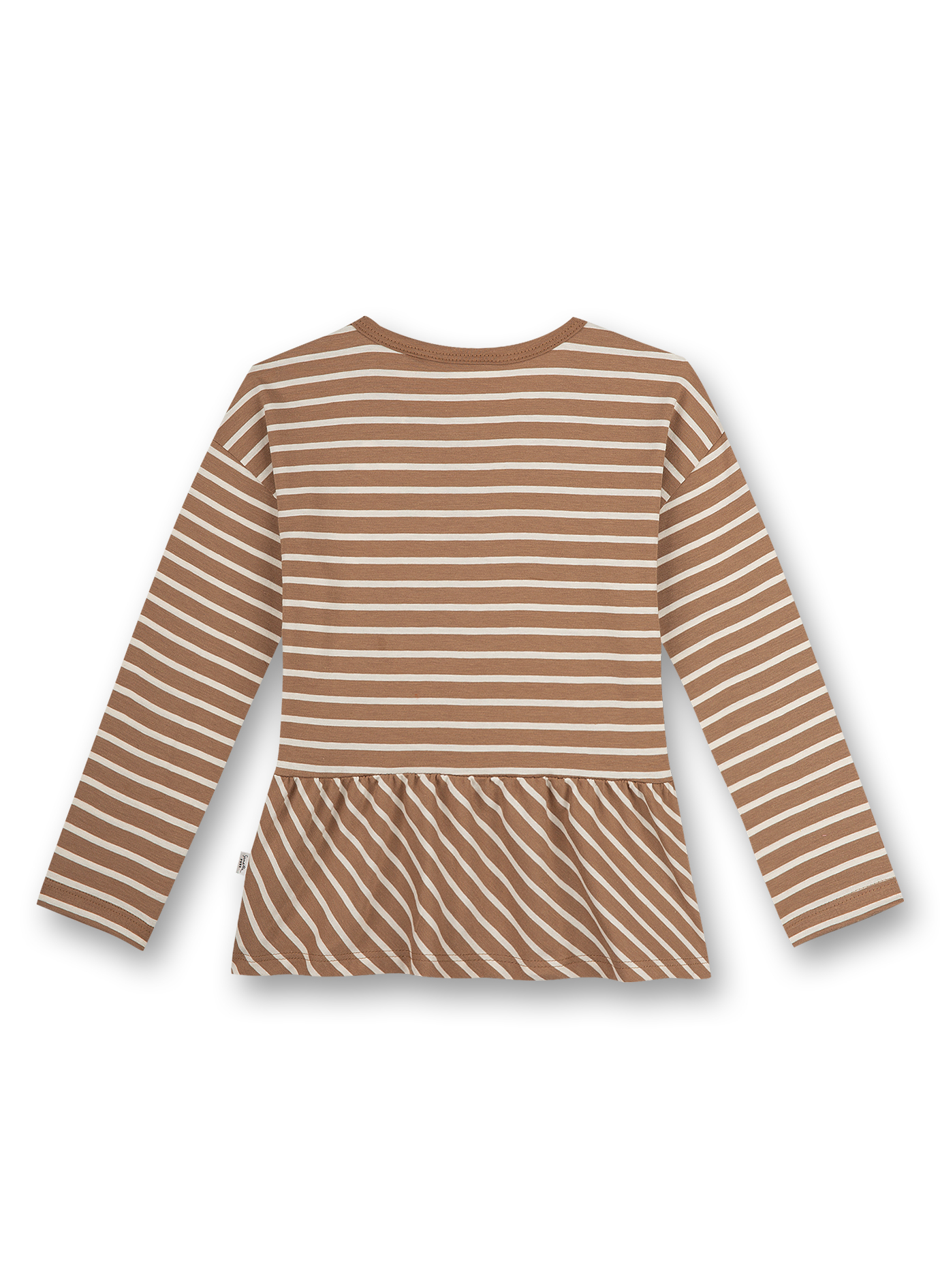 Mädchen-Shirt langarm Beige Ringel