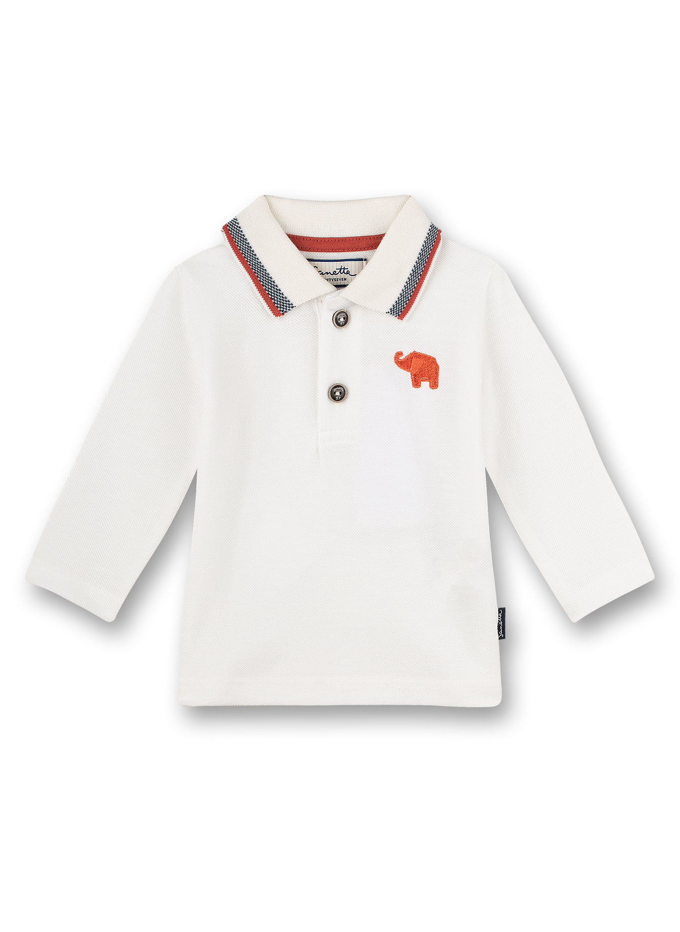 Jungen-Poloshirt langarm Off-White Family Elephant