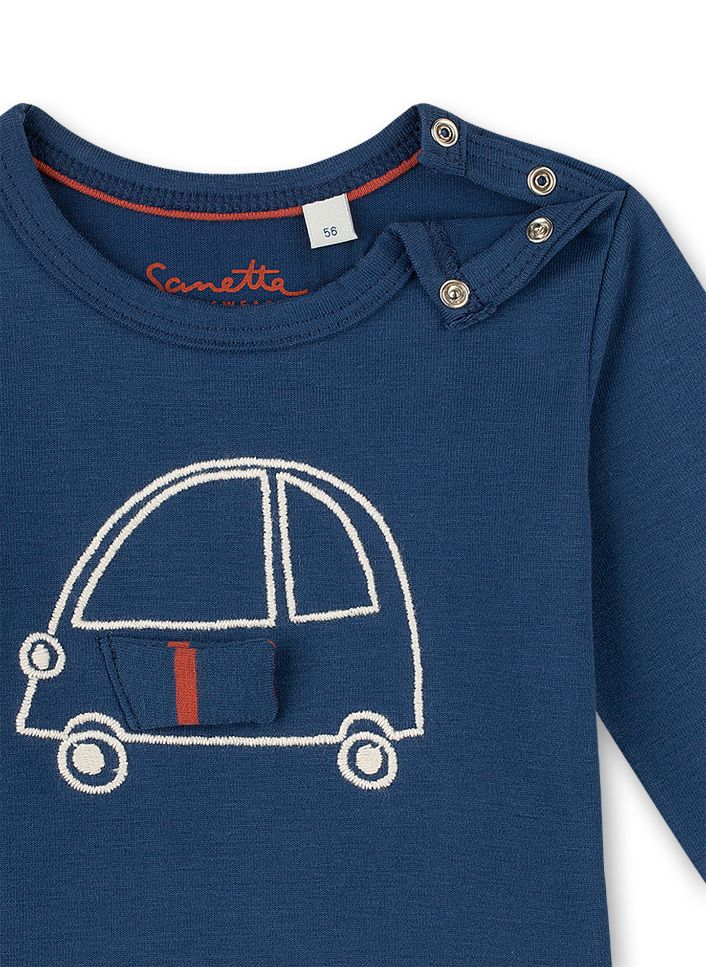 Jungen-Shirt langarm Dunkelblau Little Car