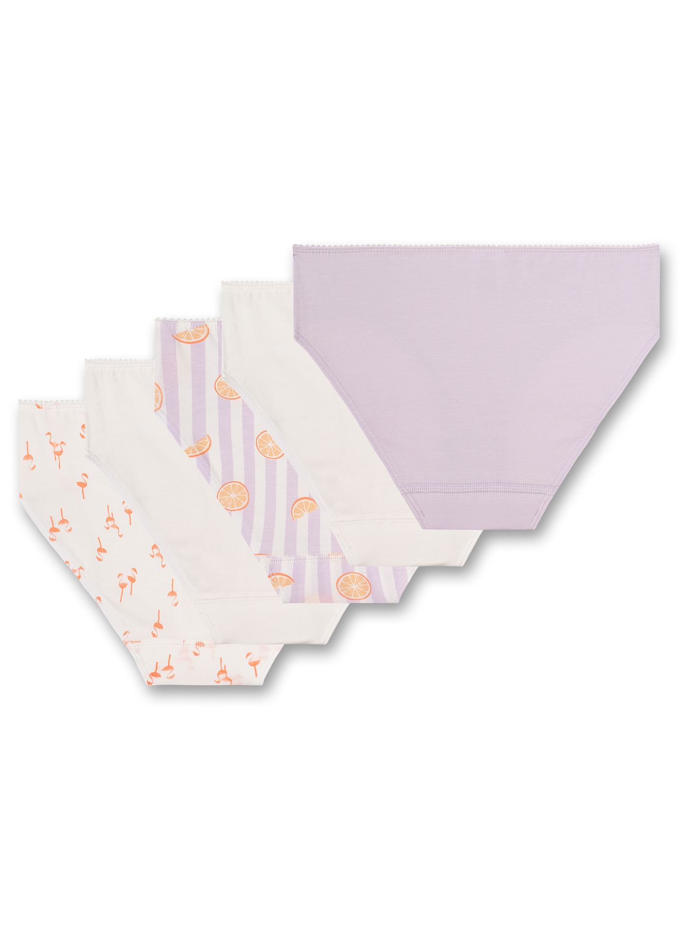 Mädchen-Rioslip (5er-Pack) Off-White und Rosa