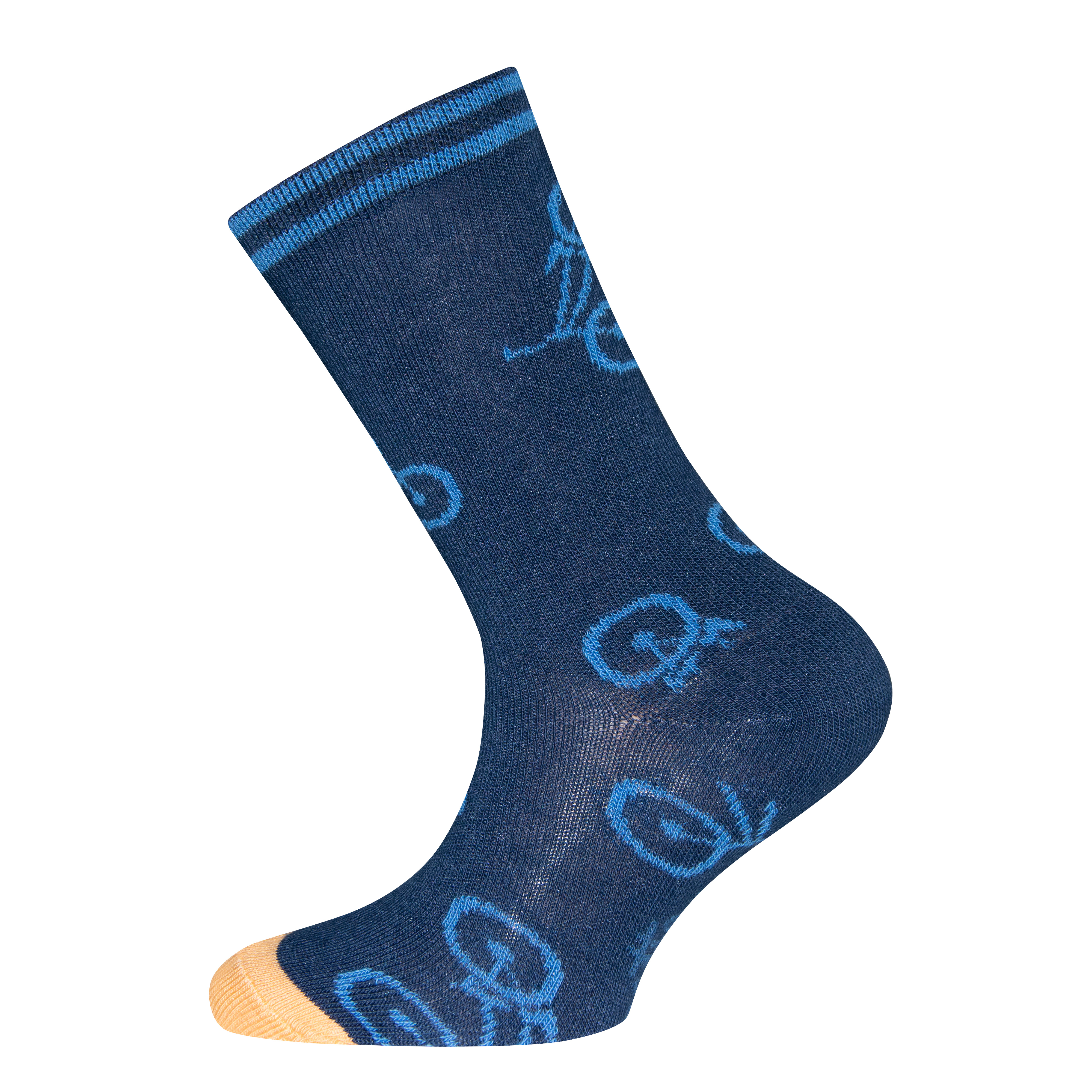 Jungen-Socken (Doppelpack) Blau und Ringel