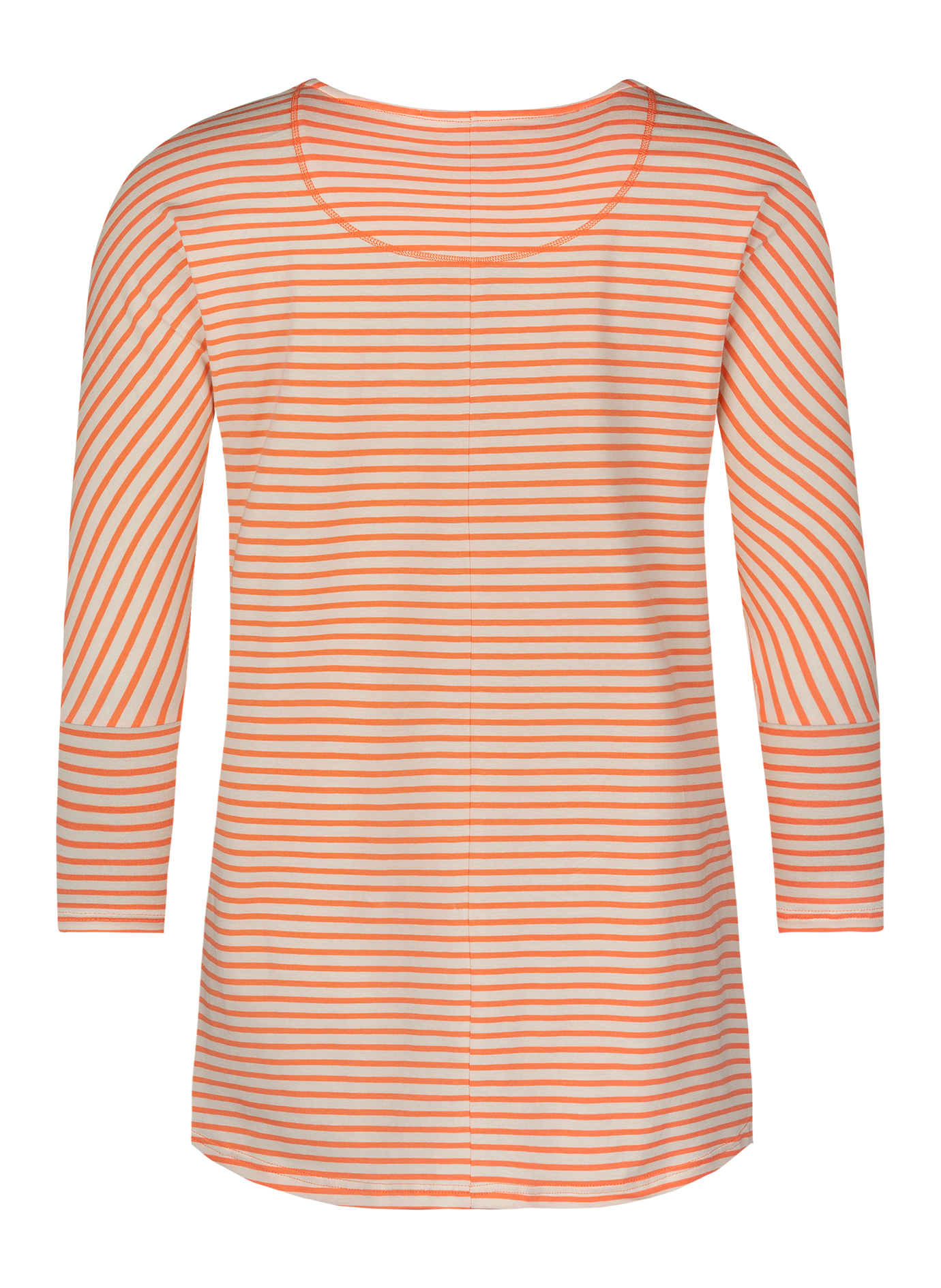 Damen-Langarmshirt Orange Ringel