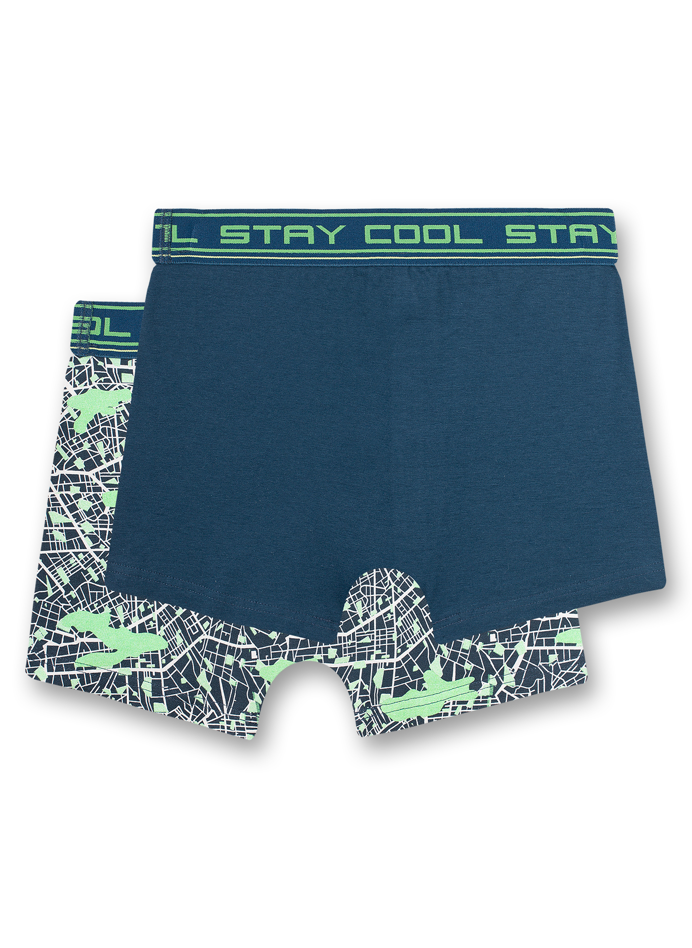 Jungen-Hipshorts (Doppelpack) Camouflage-Allover und Blau Big City Life