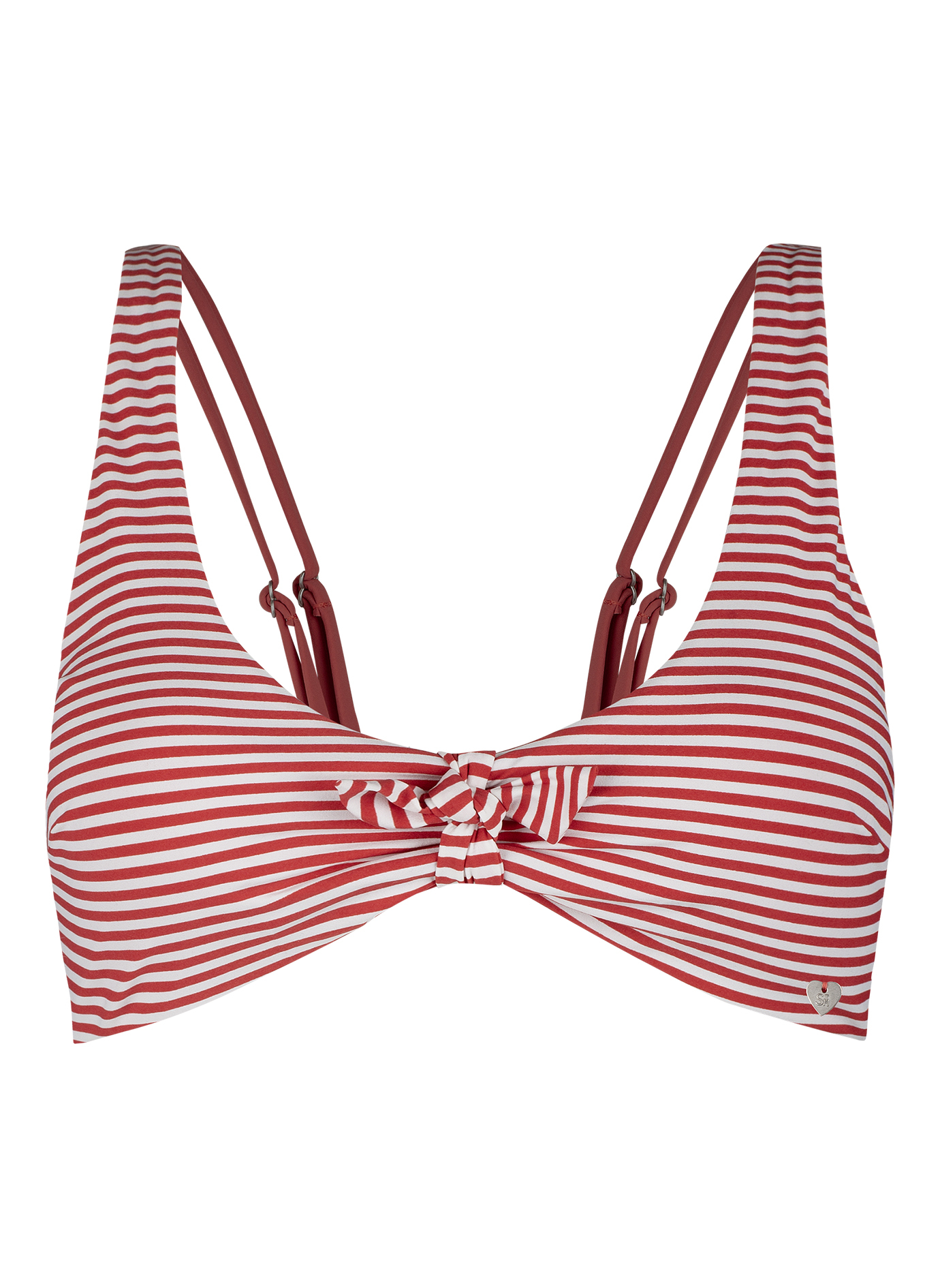 Damen Bikini-Top Rot Ringel