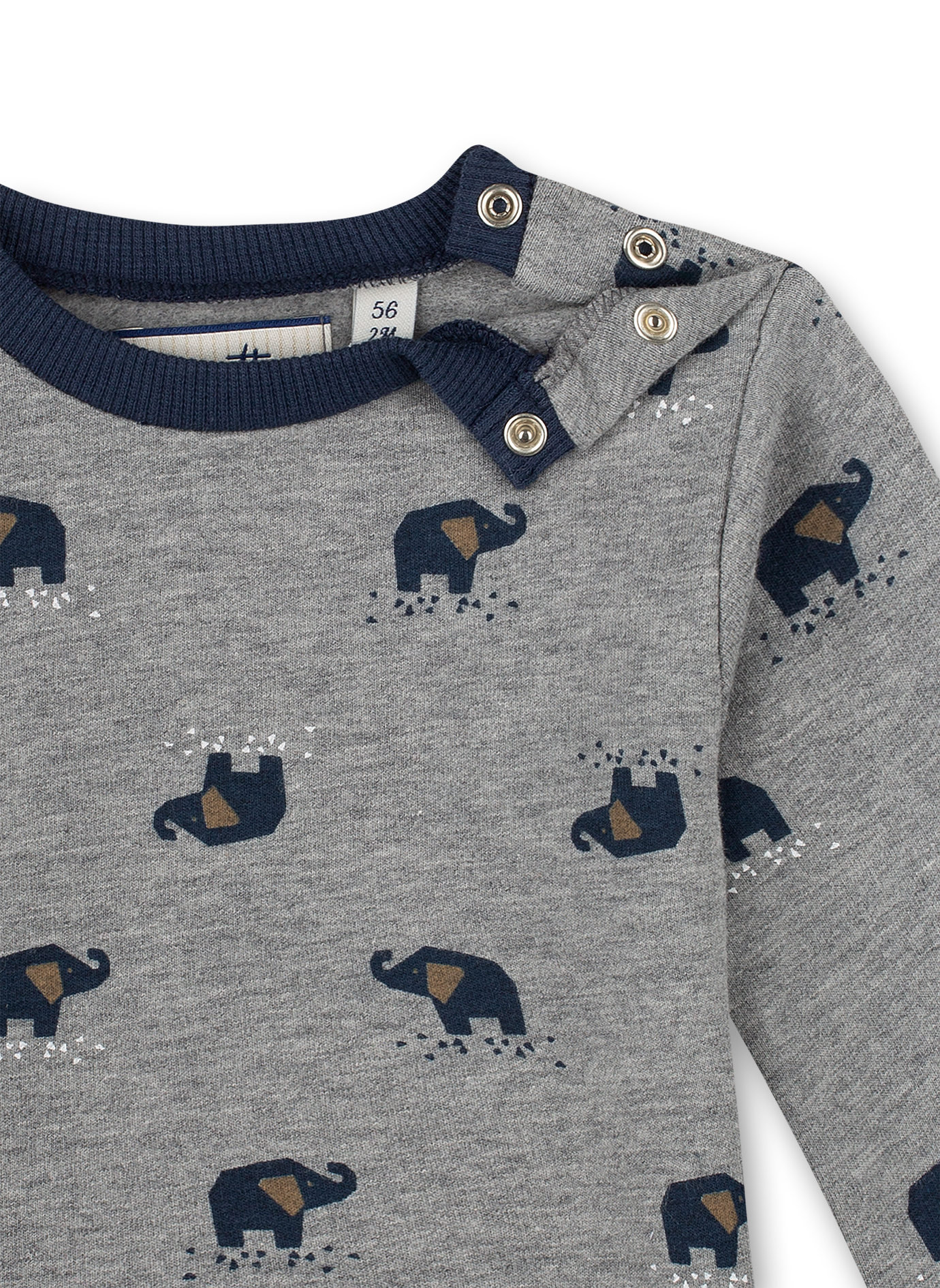 Jungen-Sweatshirt Dunkelgrau Family Elephant