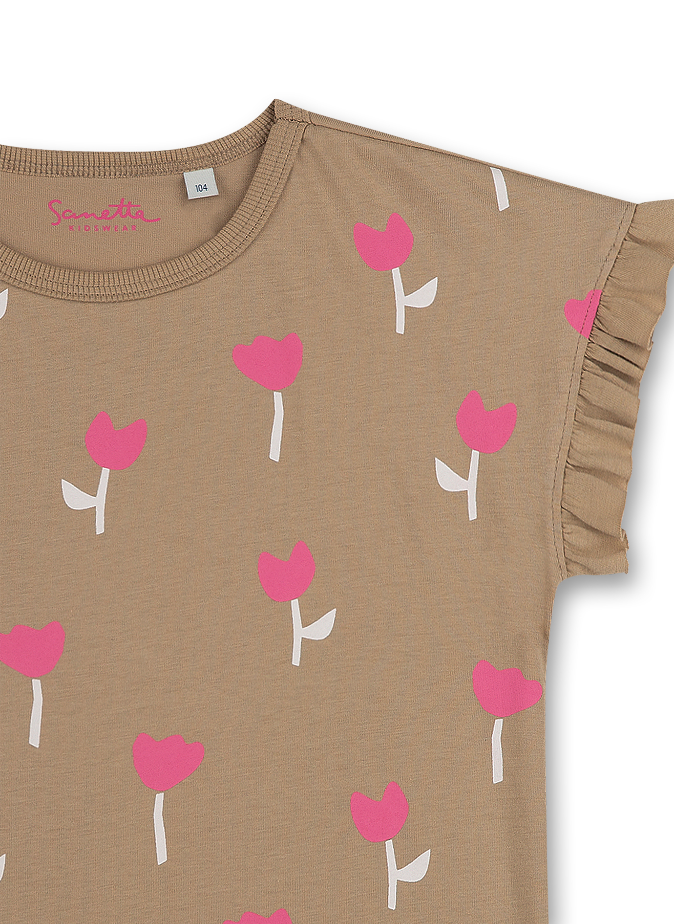 Mädchen T-Shirt Beige Flower