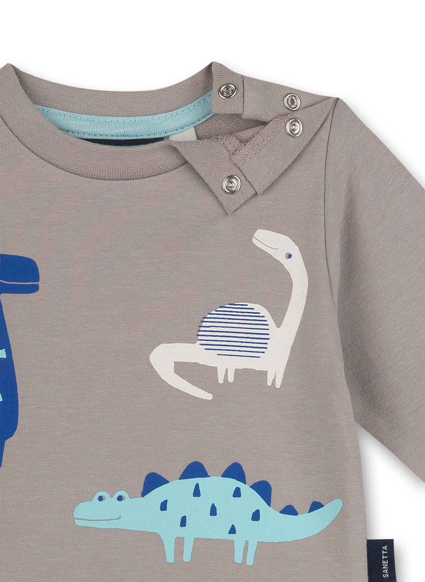 Jungen-Sweatshirt Grau Dino