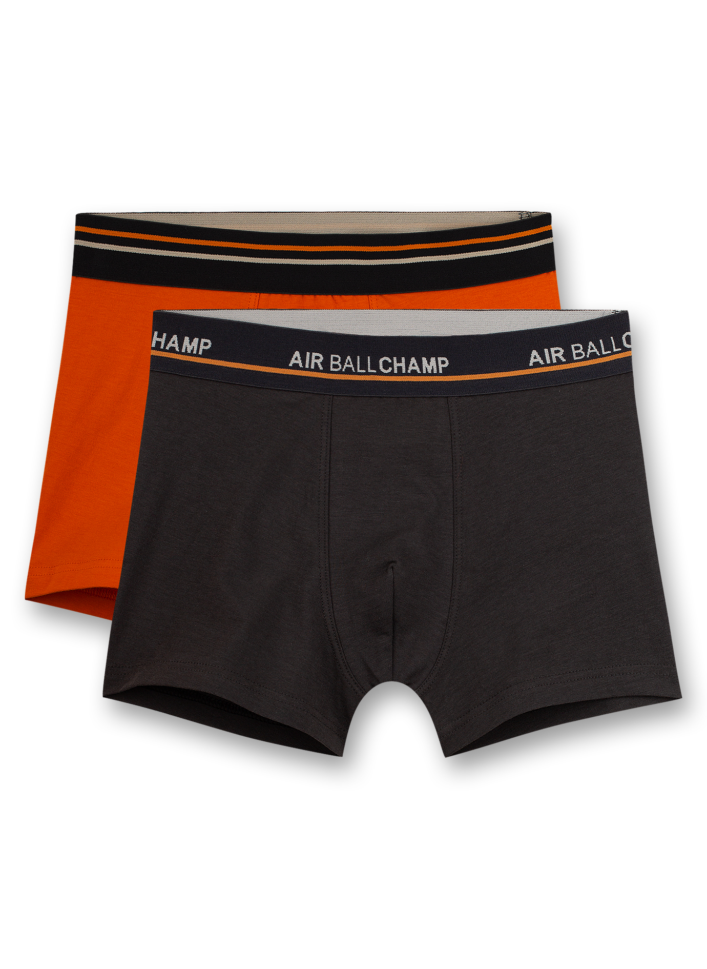 Jungen-Hipshorts (Doppelpack) Schwarz und Orange Street Vibes