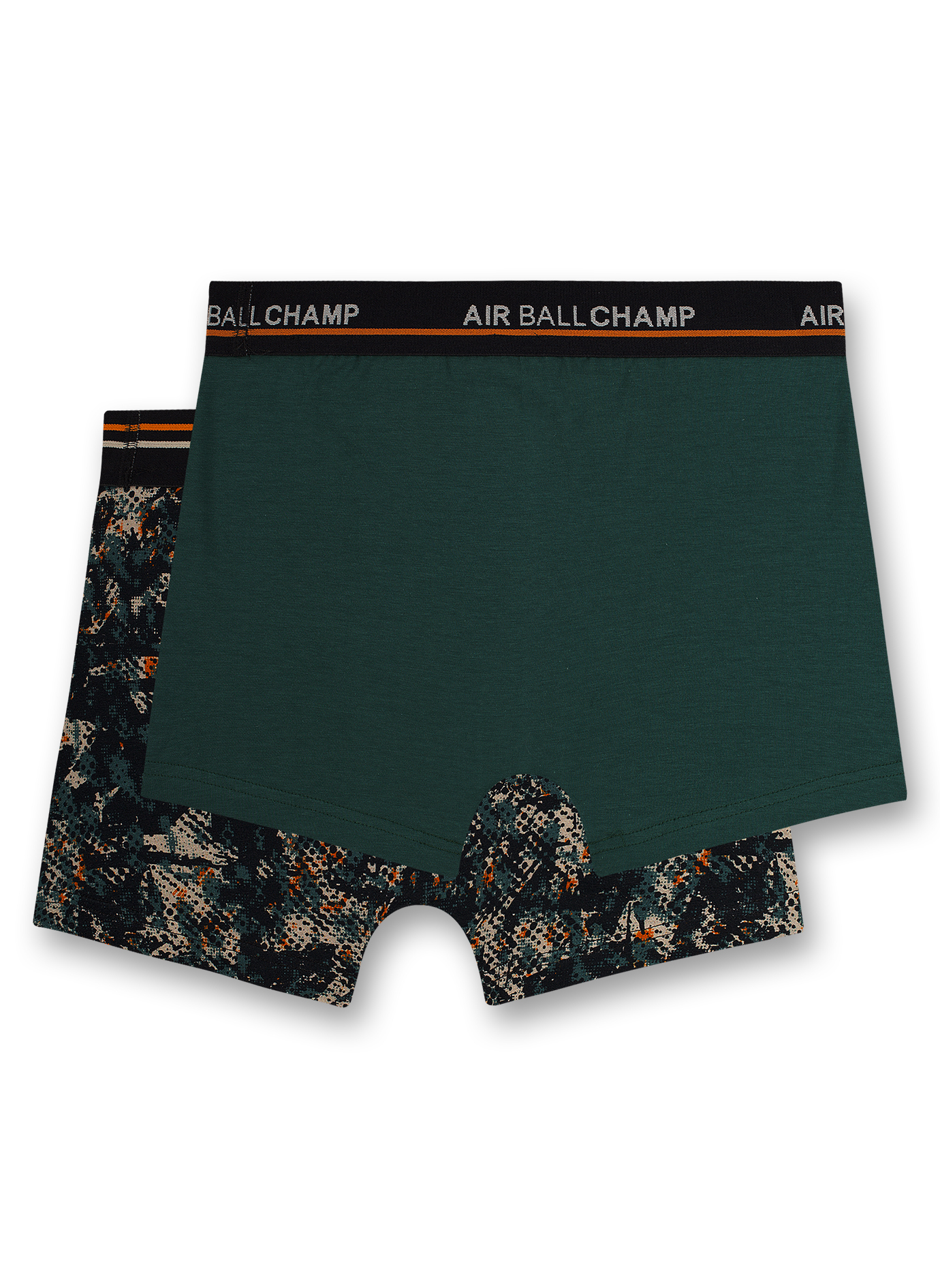 Jungen-Hipshorts (Doppelpack) Camouflage-Print und Dunkelgrün