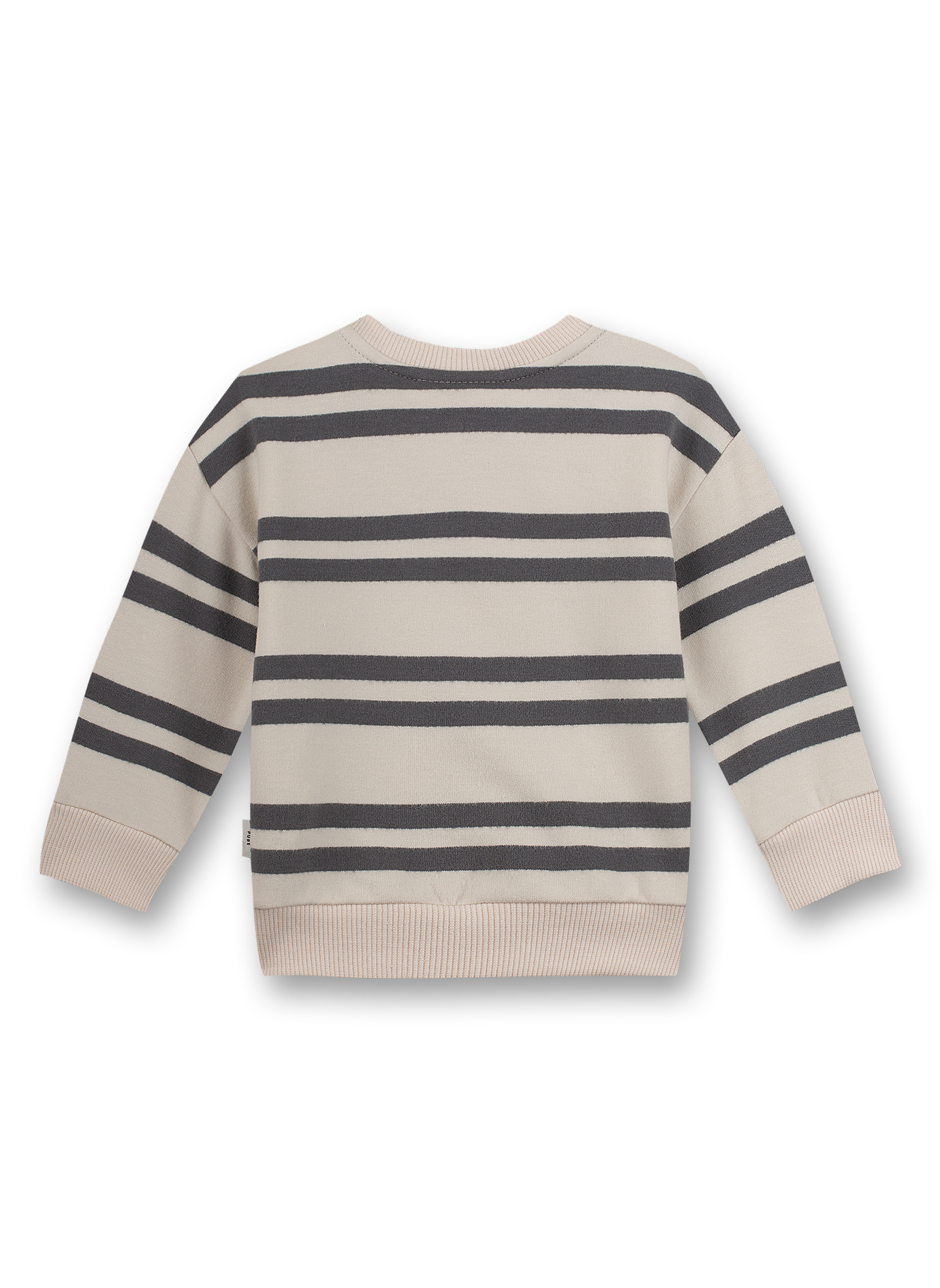 Jungen-Sweatshirt Dunkelgrau Ringel