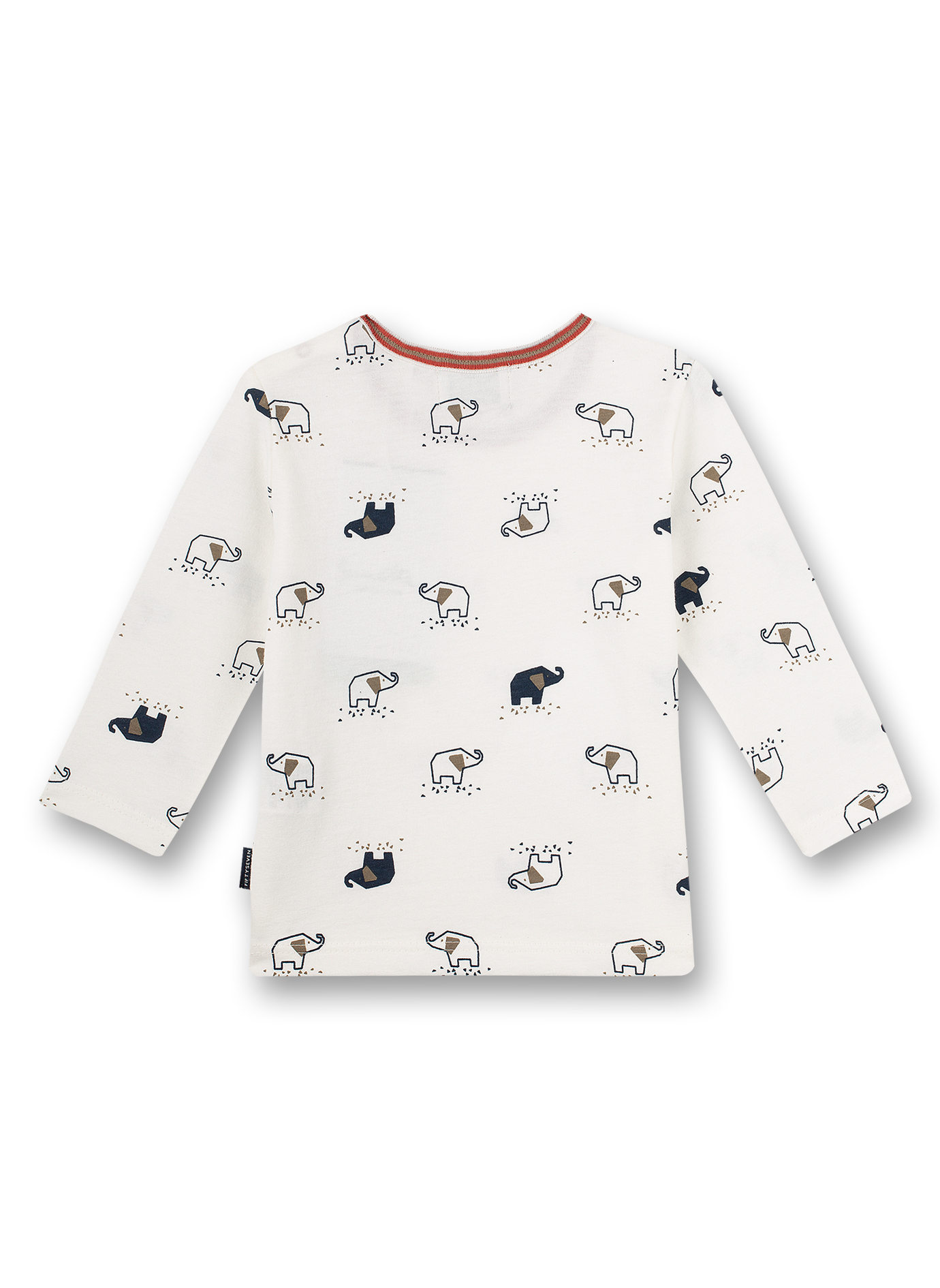 Jungen-Shirt langarm OFf-White Family Elephant