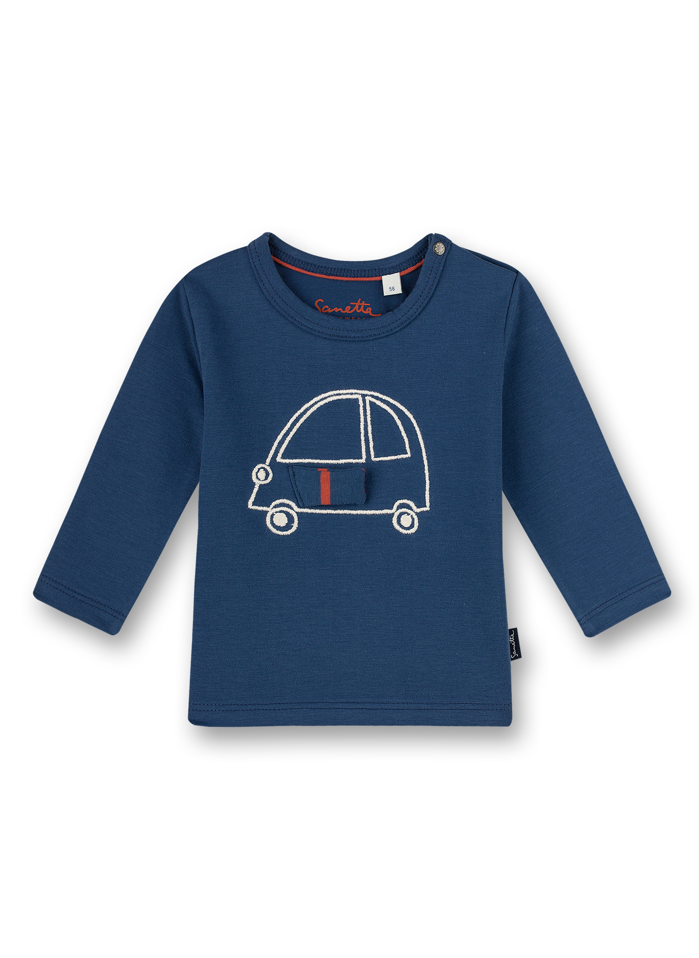 Jungen-Shirt langarm Dunkelblau Little Car