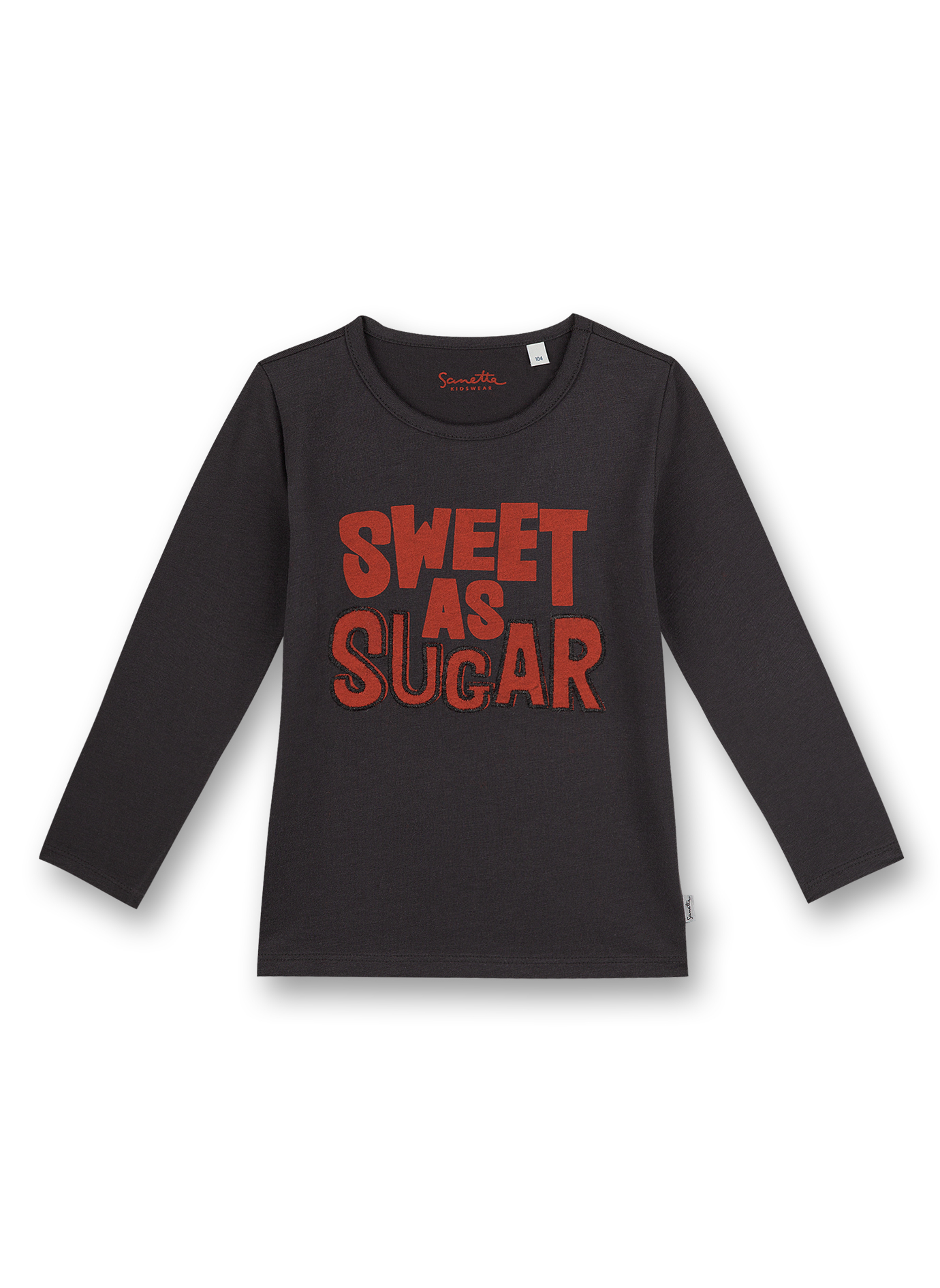 Mädchen-Shirt langarm Anthrazit Sweet Desaster