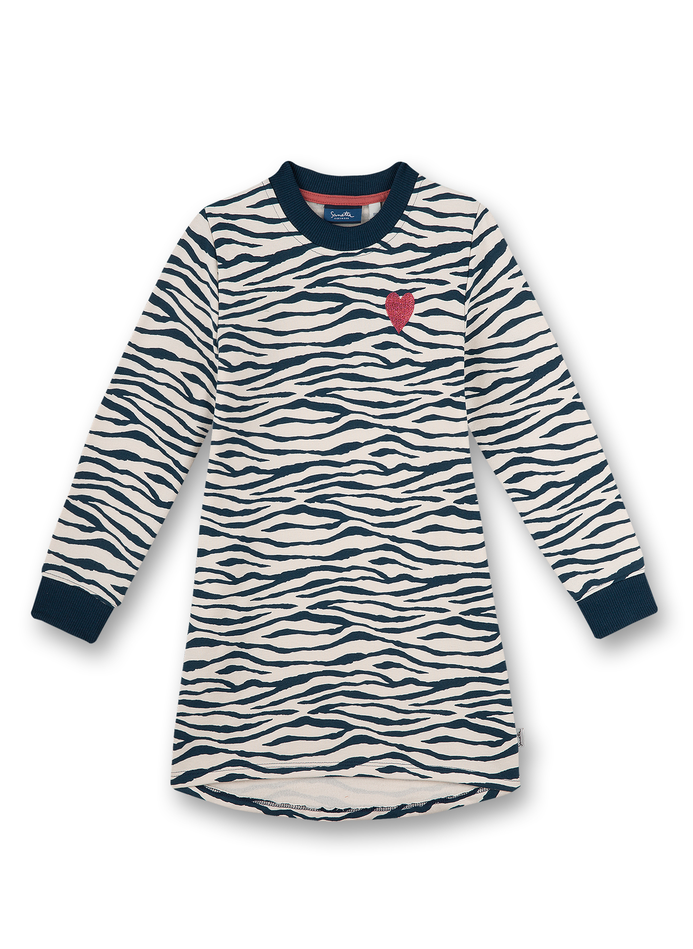 Mädchen-Sweatkleid Dunkelblau Crazy Zebra