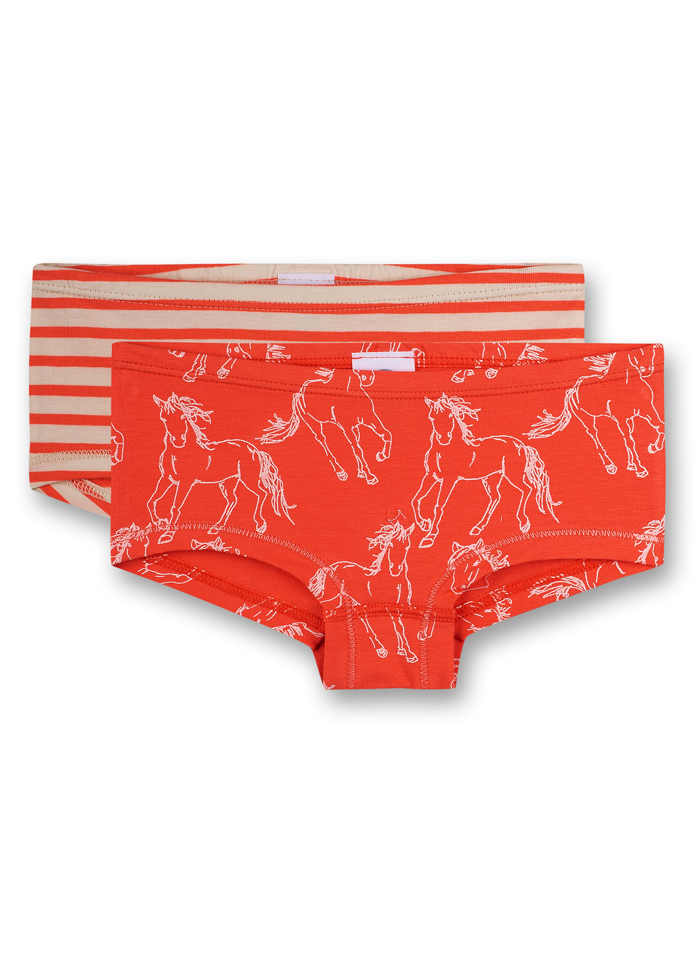 Mädchen-Cutbrief (Doppelpack) Orange und Ringel Flashy Horse