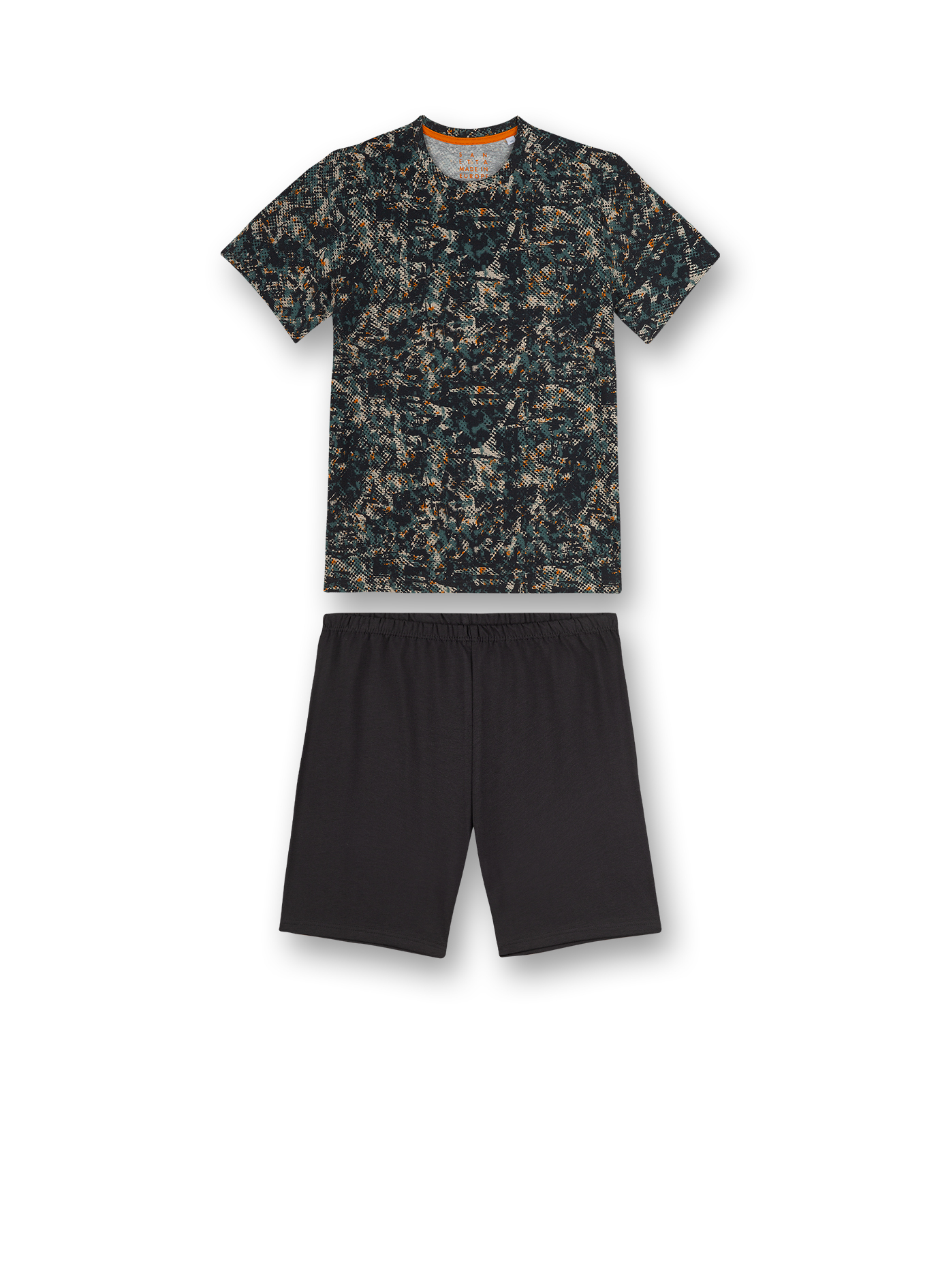 Jungen-Schlafanzug kurz Grün Camouflage Street Vibes