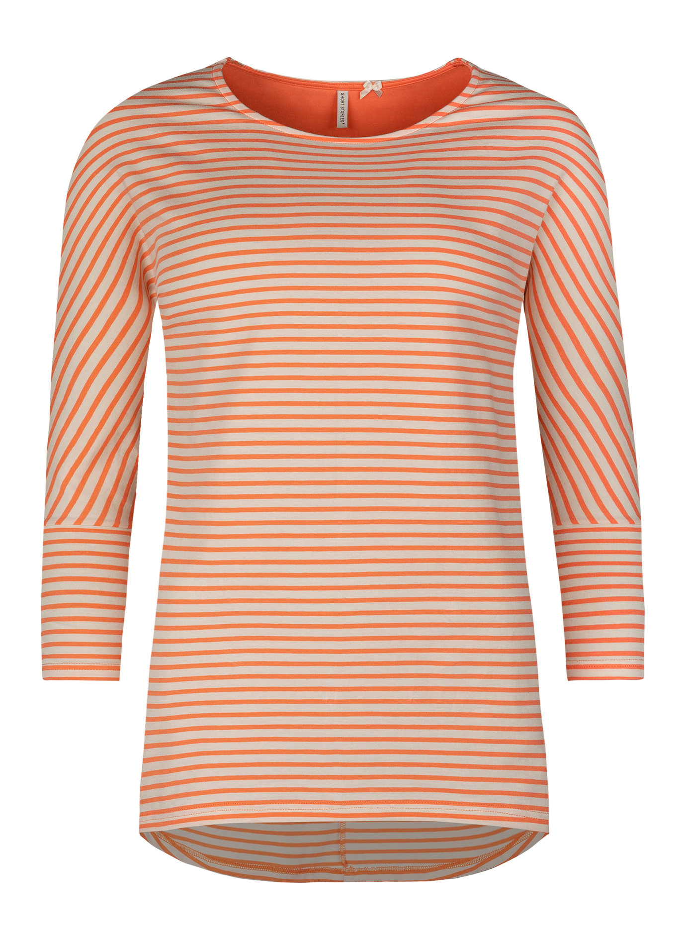 Damen-Langarmshirt Orange Ringel