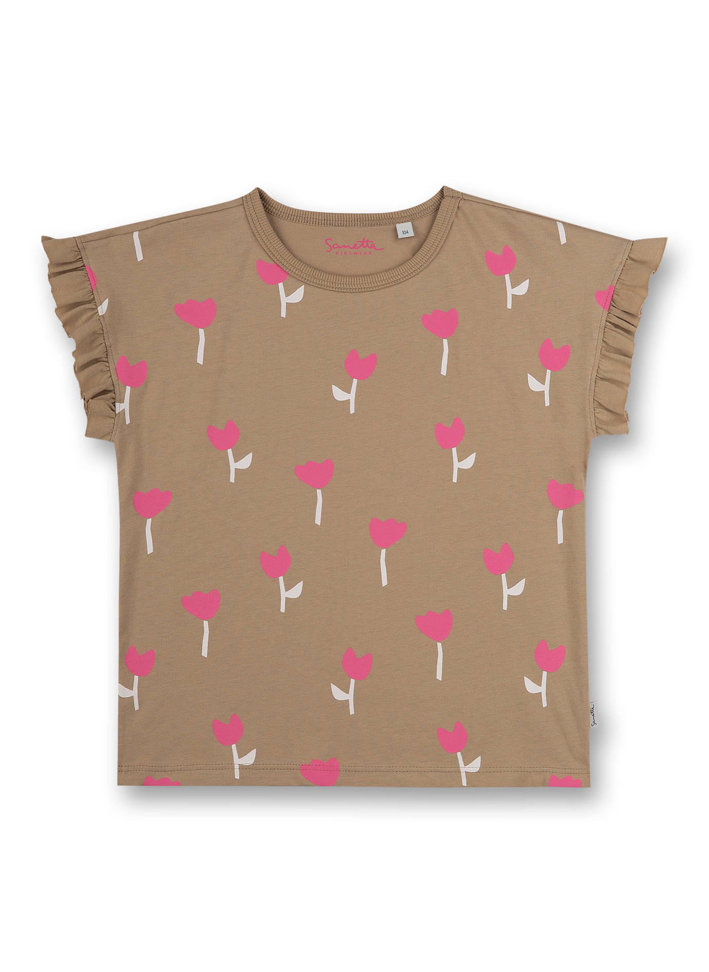 Mädchen T-Shirt Beige Flower