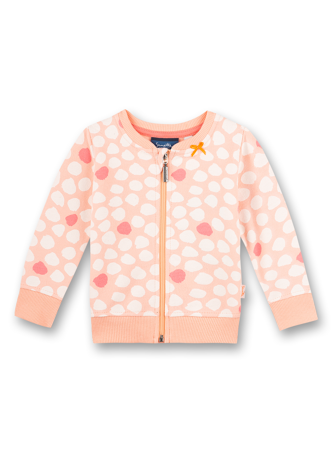 Mädchen-Sweatjacke Rosa Dots-Allover Safari