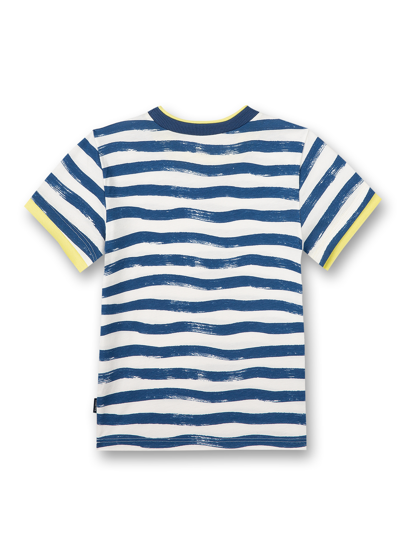 Jungen T-Shirt Off-White Blau geringelt Surf Trip