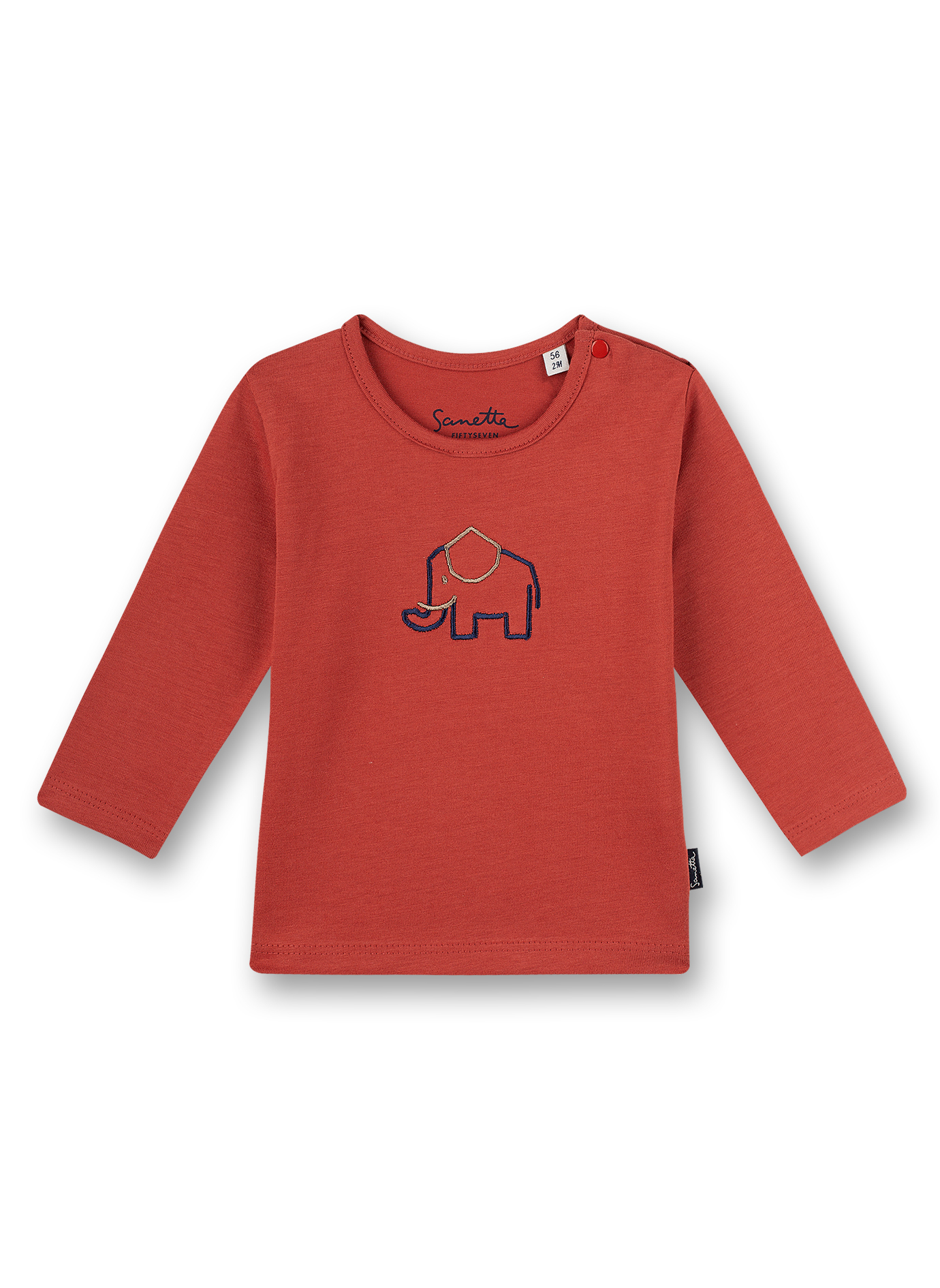 Jungen-Shirt langarm Rot Family Elephant