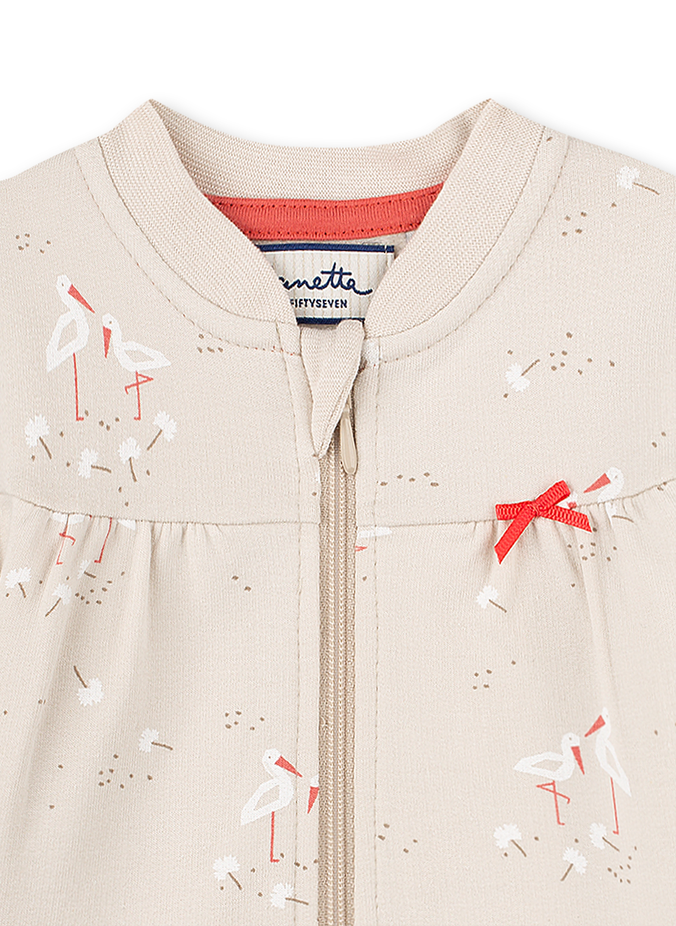 Mädchen-Sweatjacke Beige Family Stork