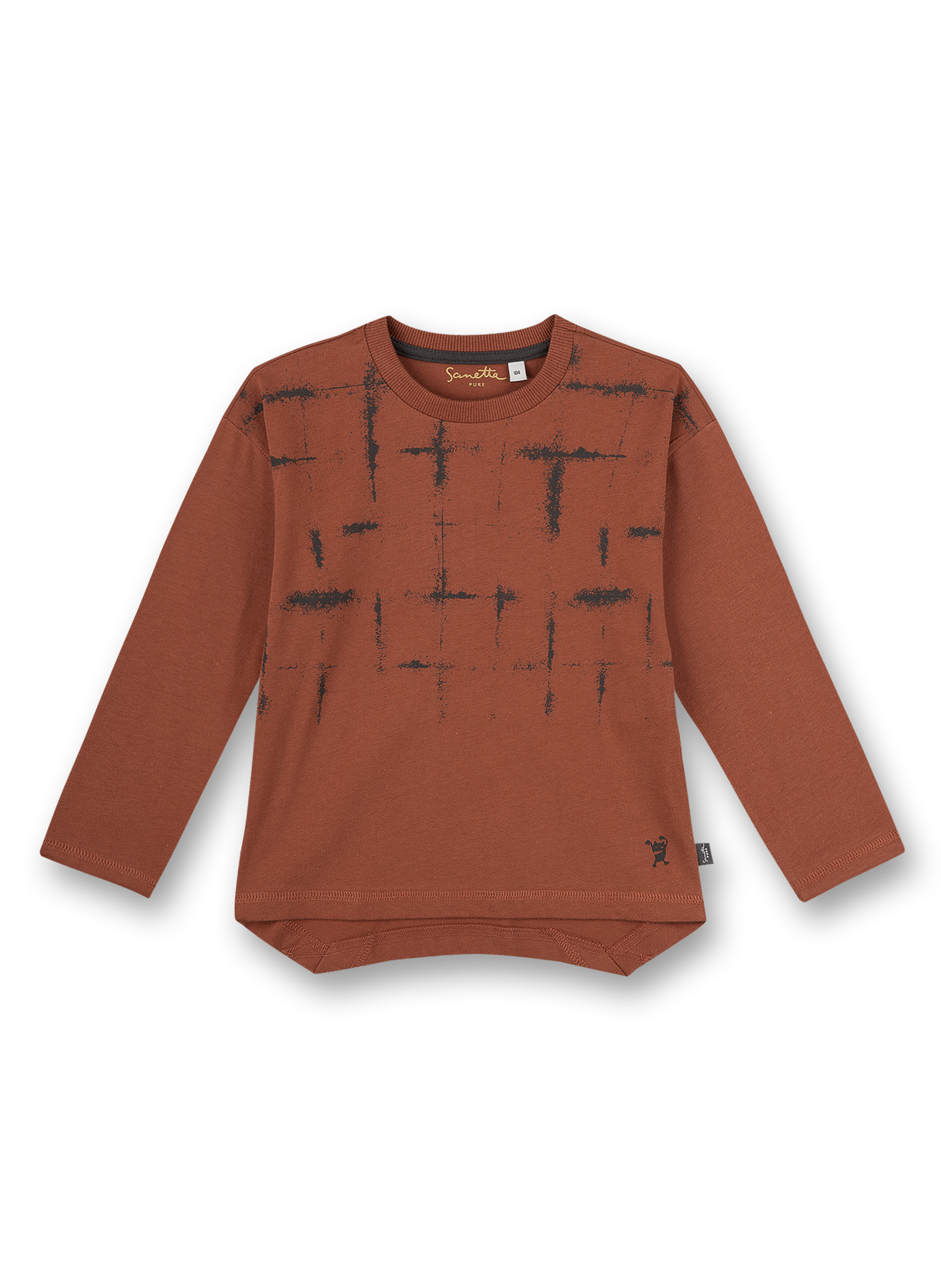 Jungen-Shirt langarm Braun