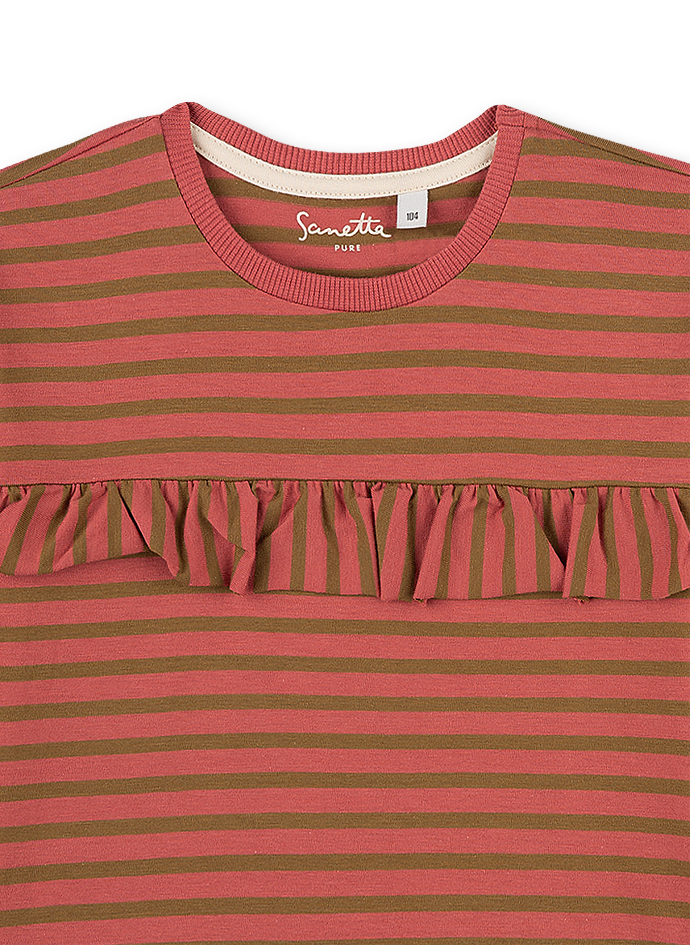 Mädchen-Shirt langarm Rosa geringelt