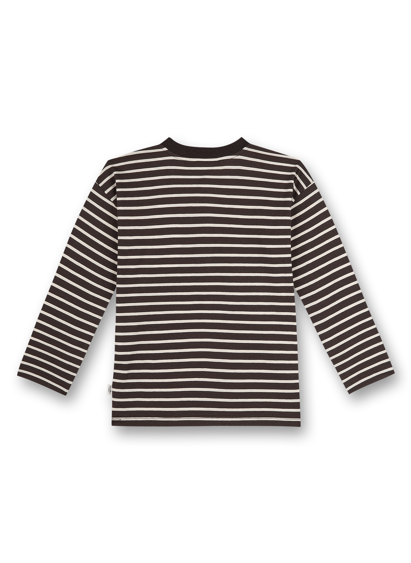 Jungen-Shirt langarm Dunkelbraun