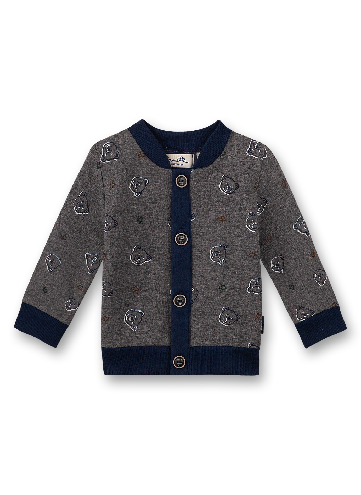 Jungen-Sweatjacke Dunkelgrau Little Teddy