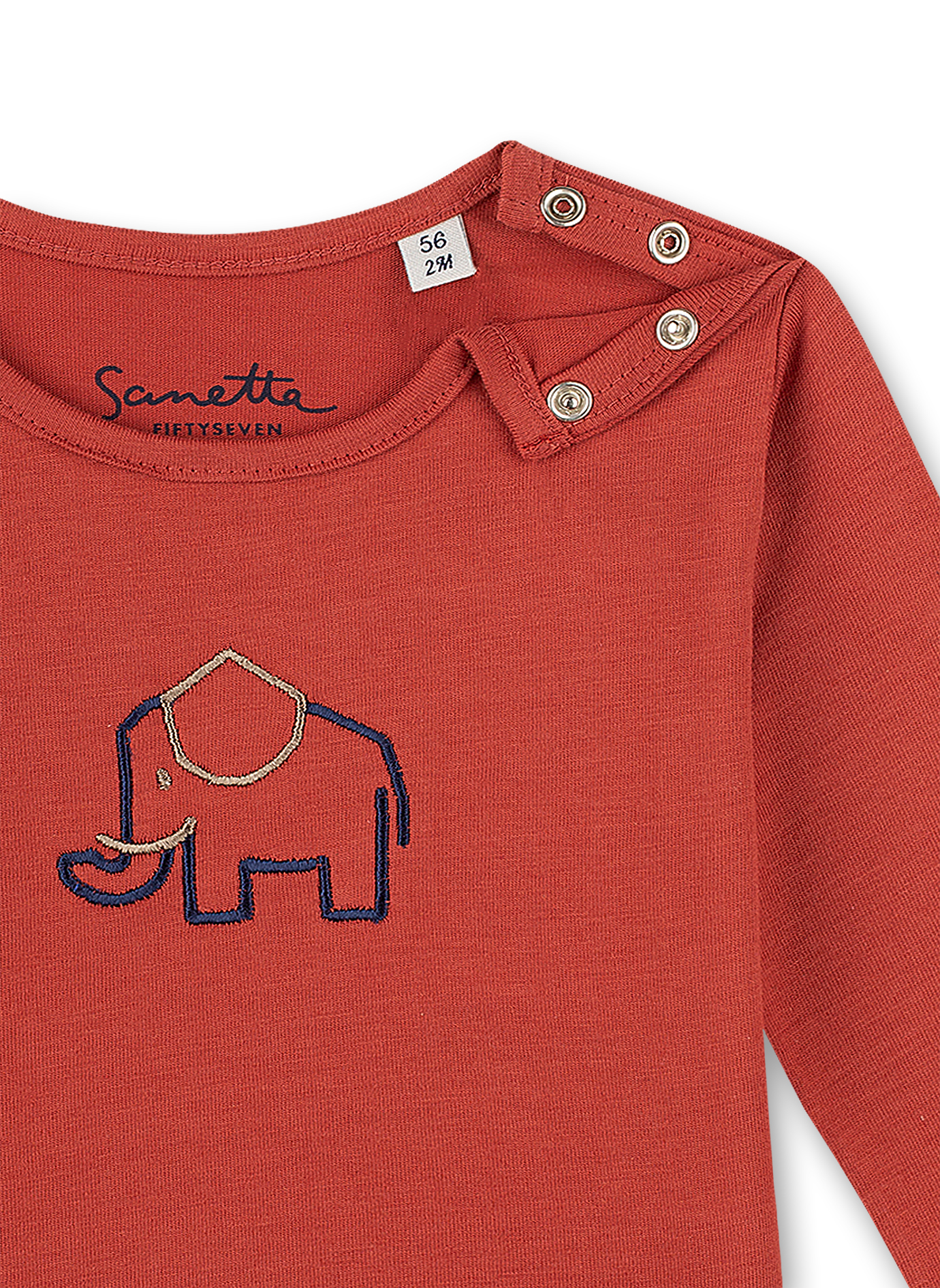 Jungen-Shirt langarm Rot Family Elephant