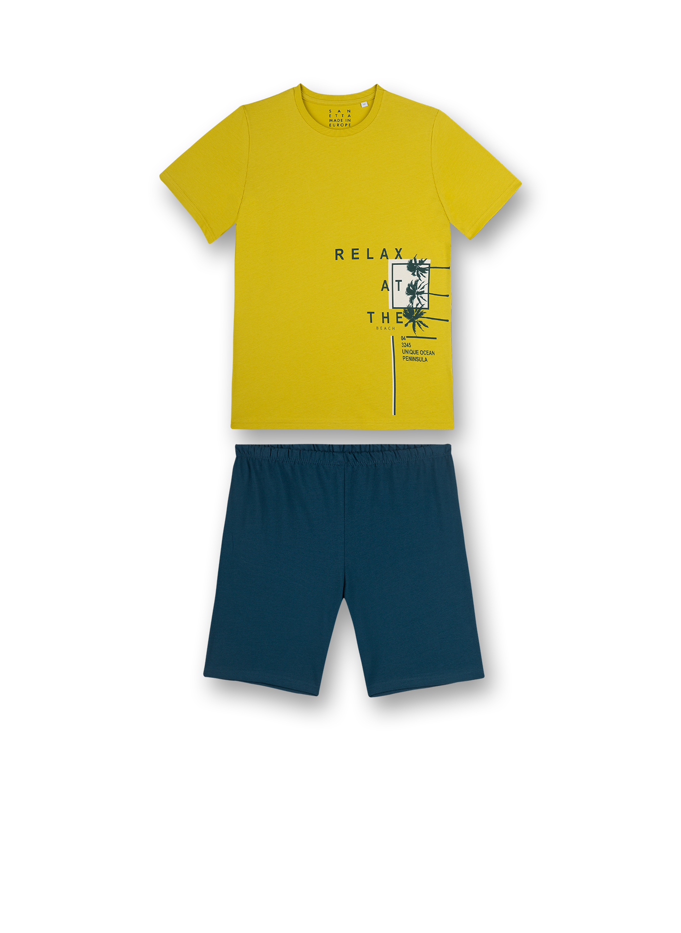 Jungen-Schlafanzug kurz Gelb Ocean Breeze