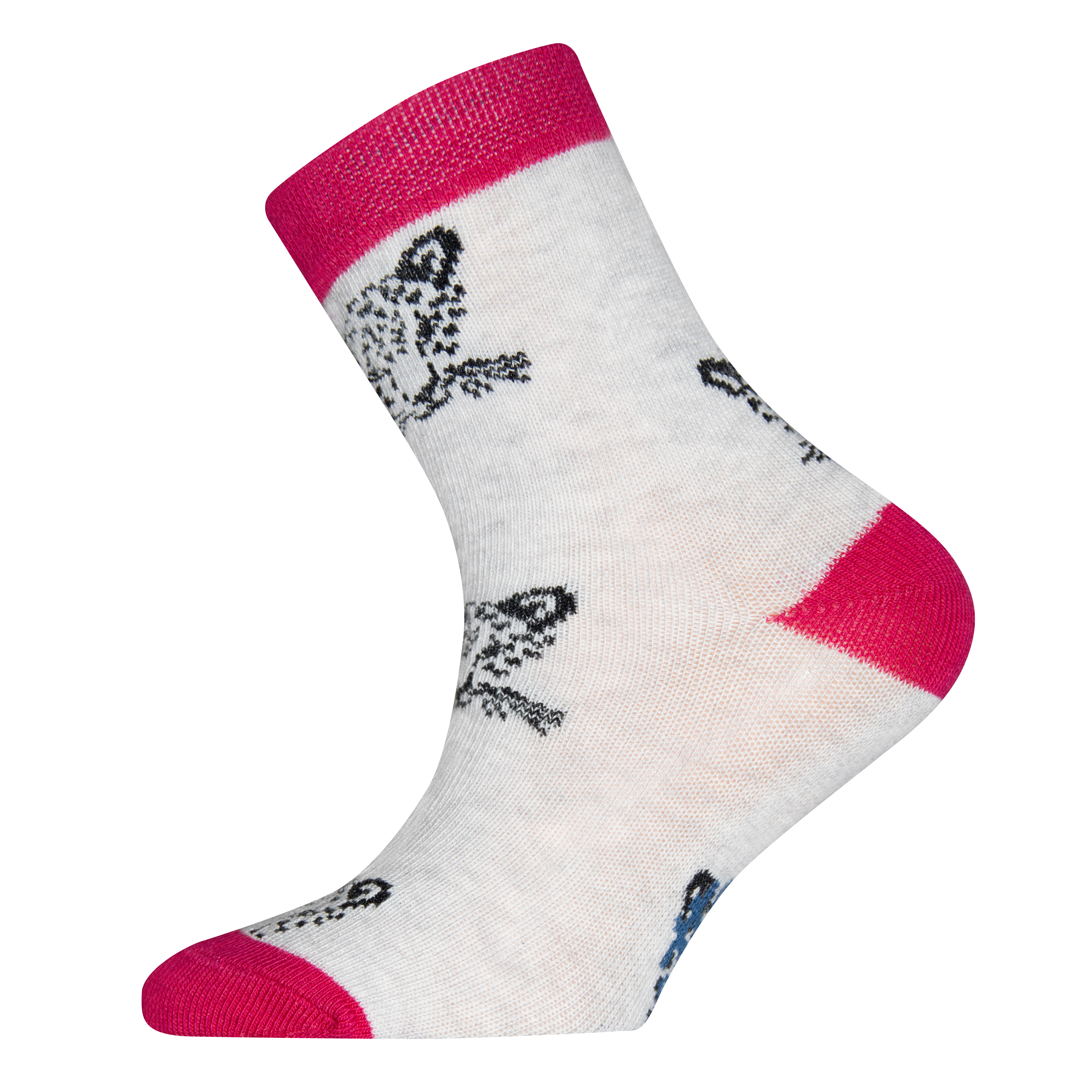 Mädchen-Socken (Doppelpack) Weiß und Ringel