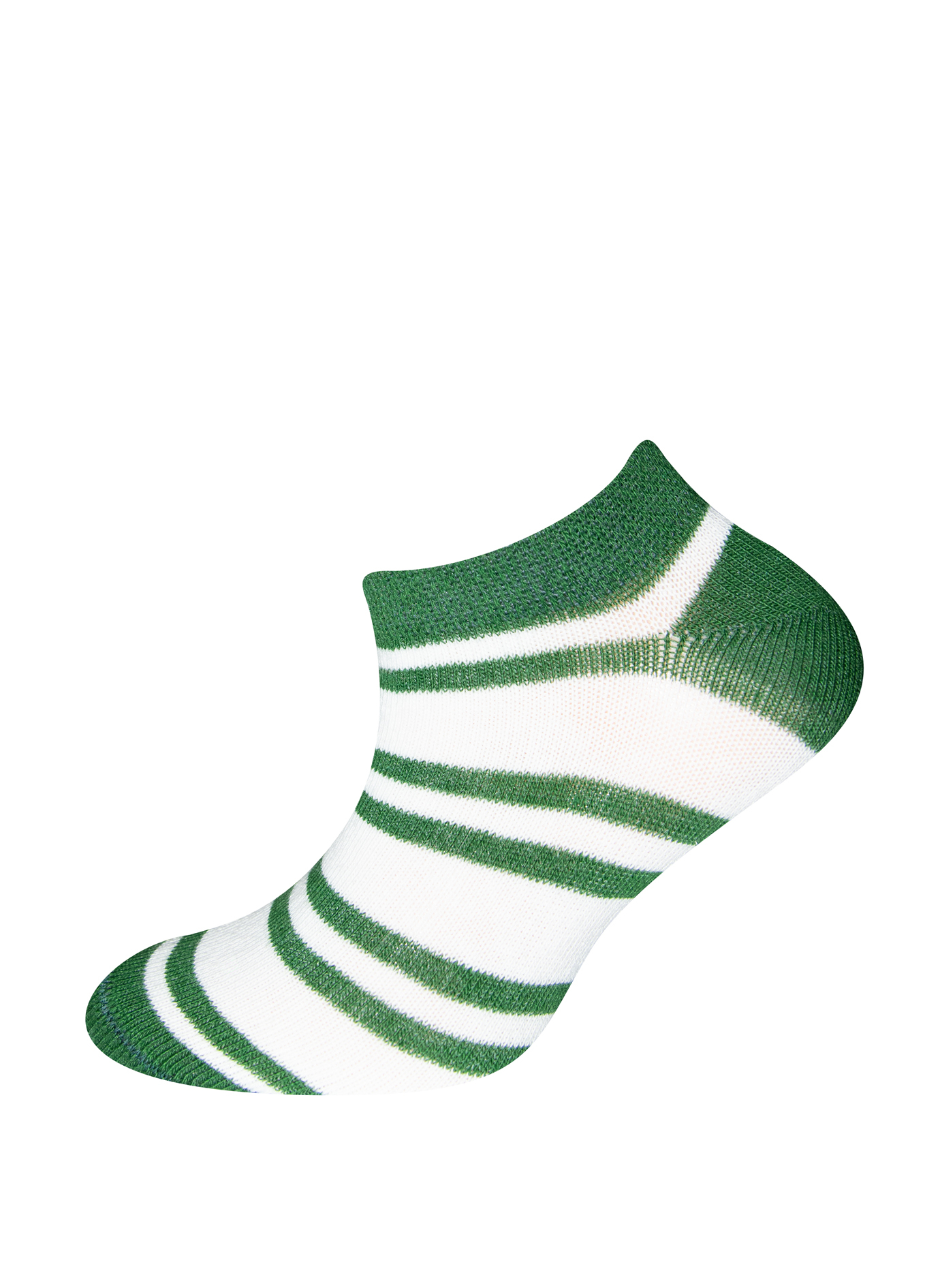 Jungen Sneaker-Socken (Doppelpack) Graumelange und Grün-geringelt