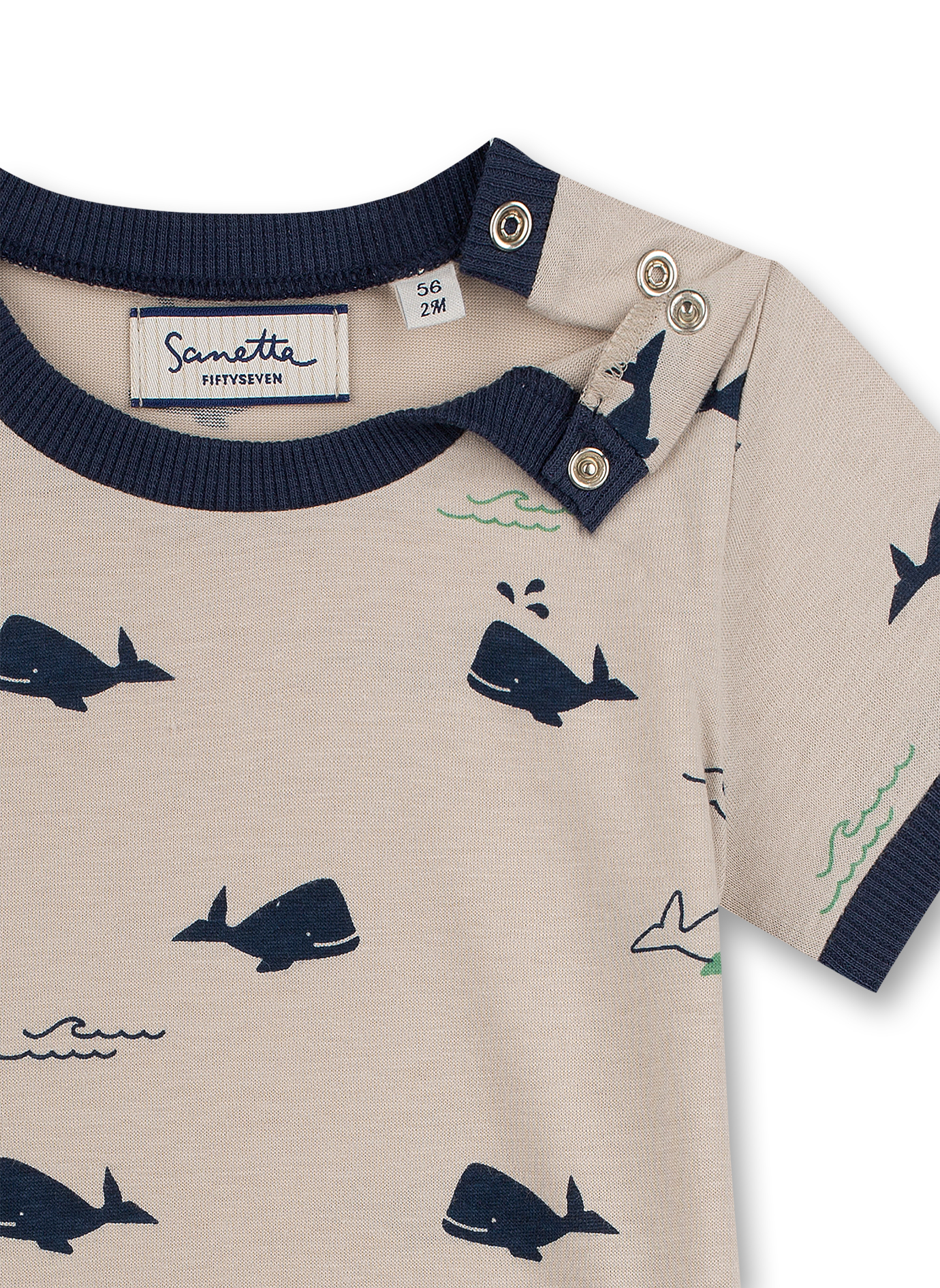 Jungen T-Shirt Beige Little Whale