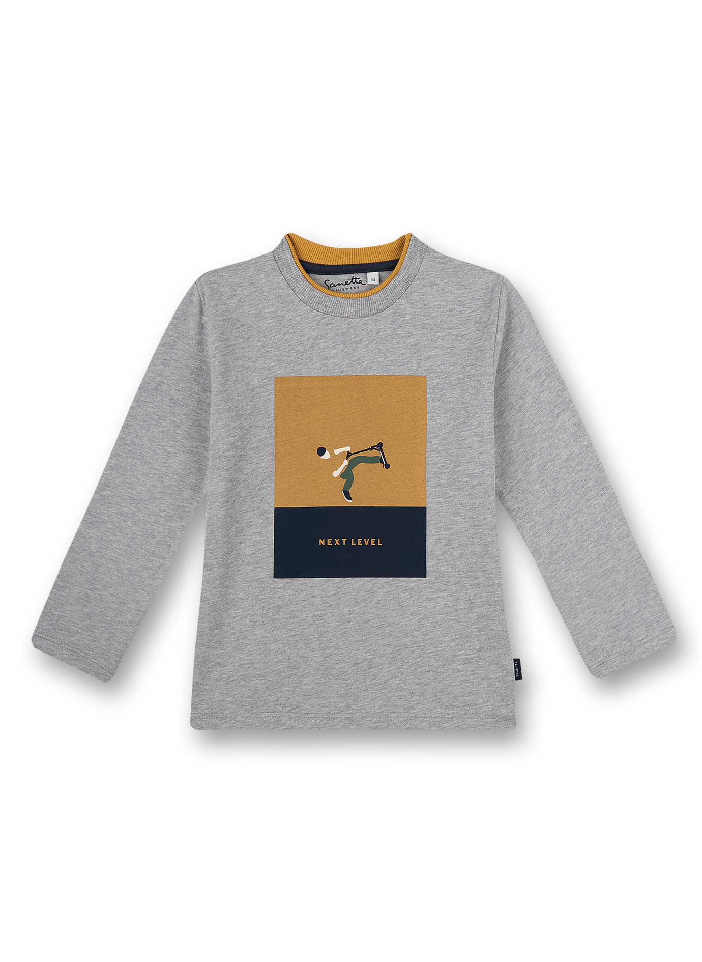 Jungen-Shirt langarm Graumelange Scooter