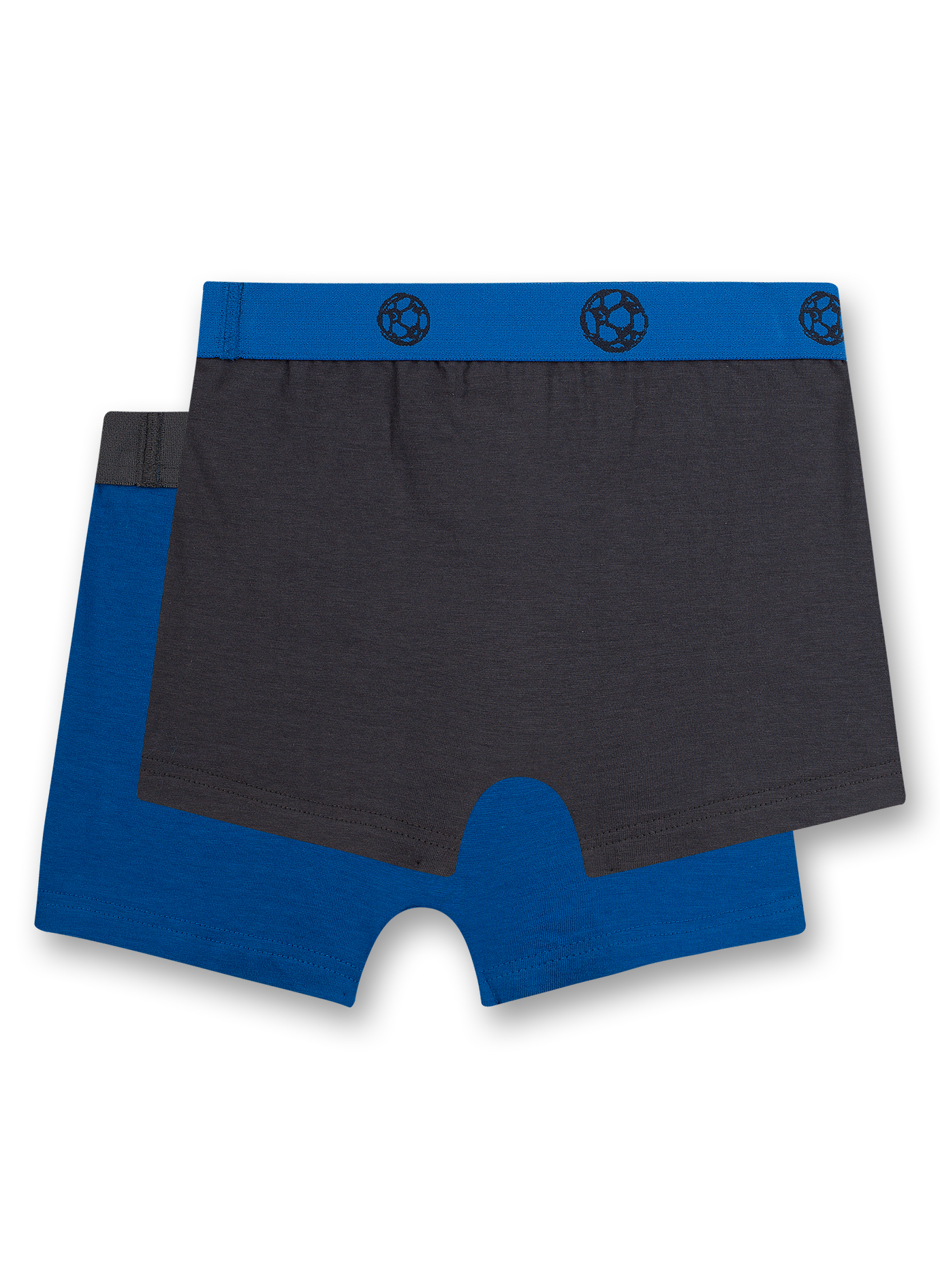 Jungen-Hipshorts (Doppelpack) Blau und Dunkelgrau Fußball