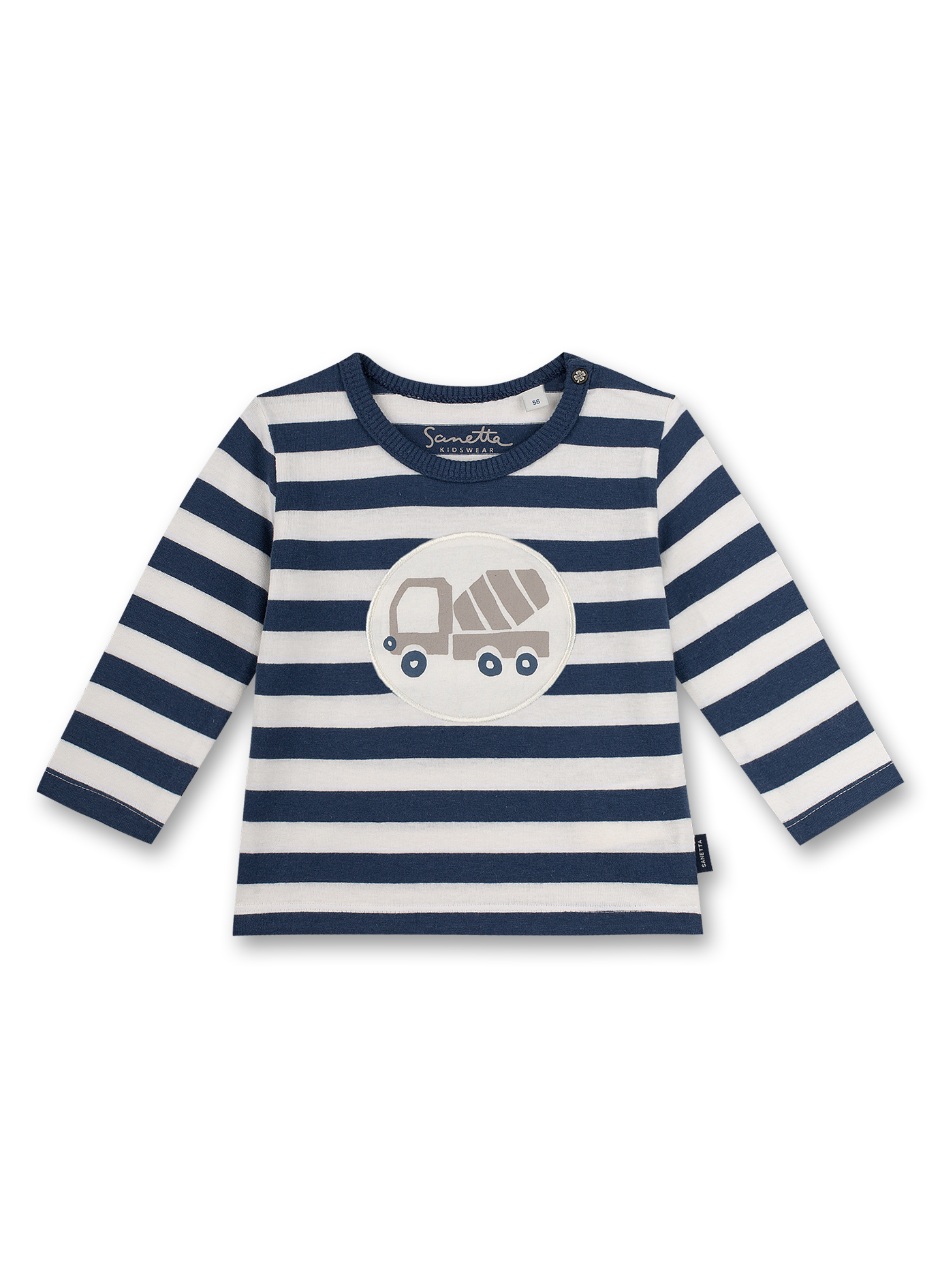 Jungen-Shirt langarm Off-White Ringel Little Builder