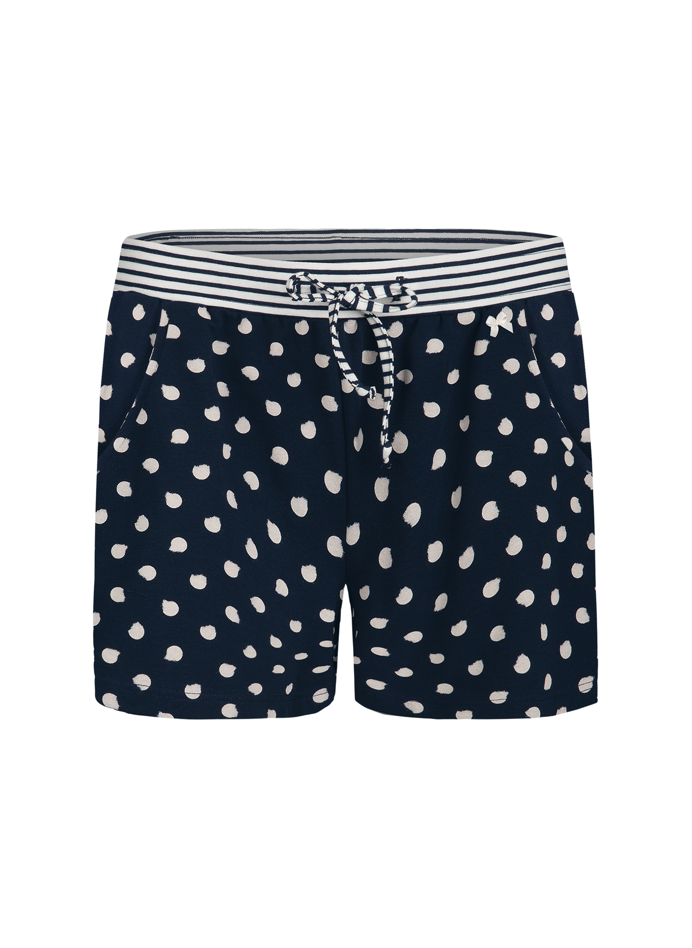 Damen-Shorts Dunkelblau Dots