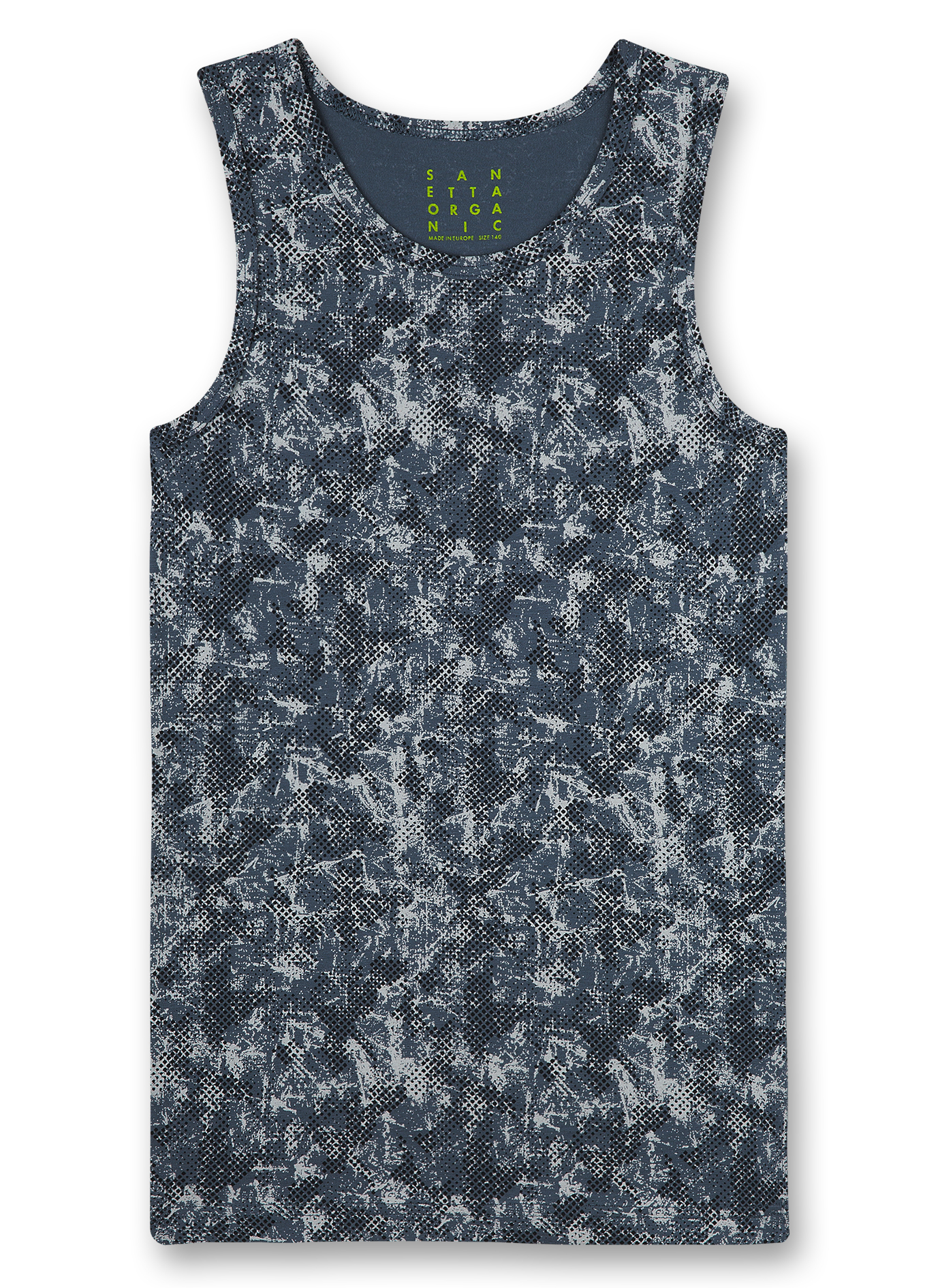 Jungen-Unterhemd Blau Camouflage Urban Music