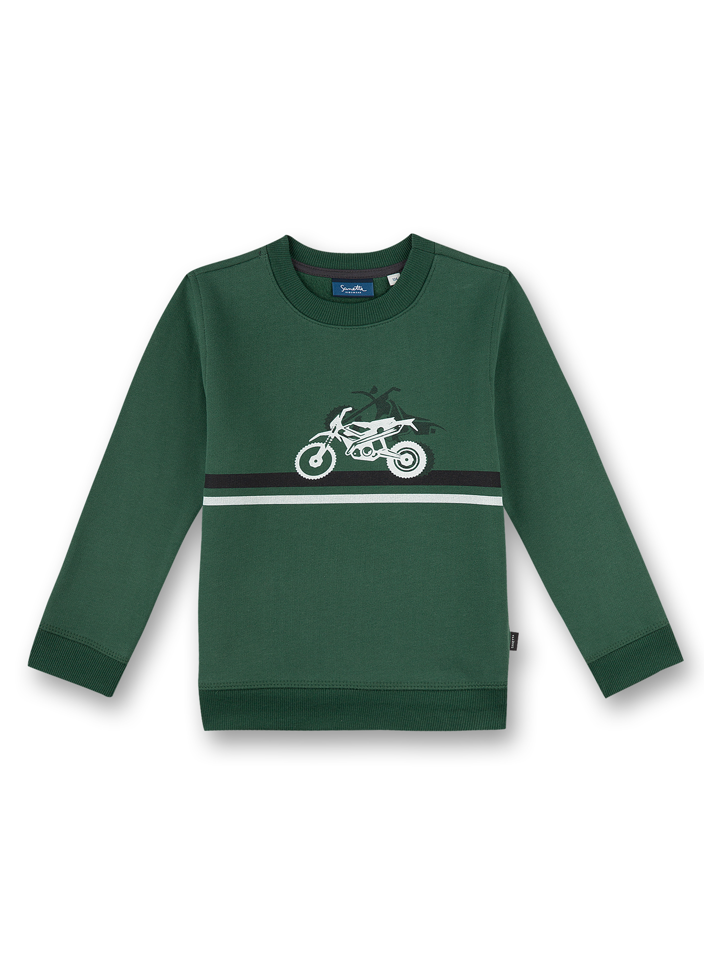 Jungen-Sweatshirt Grün Motocross