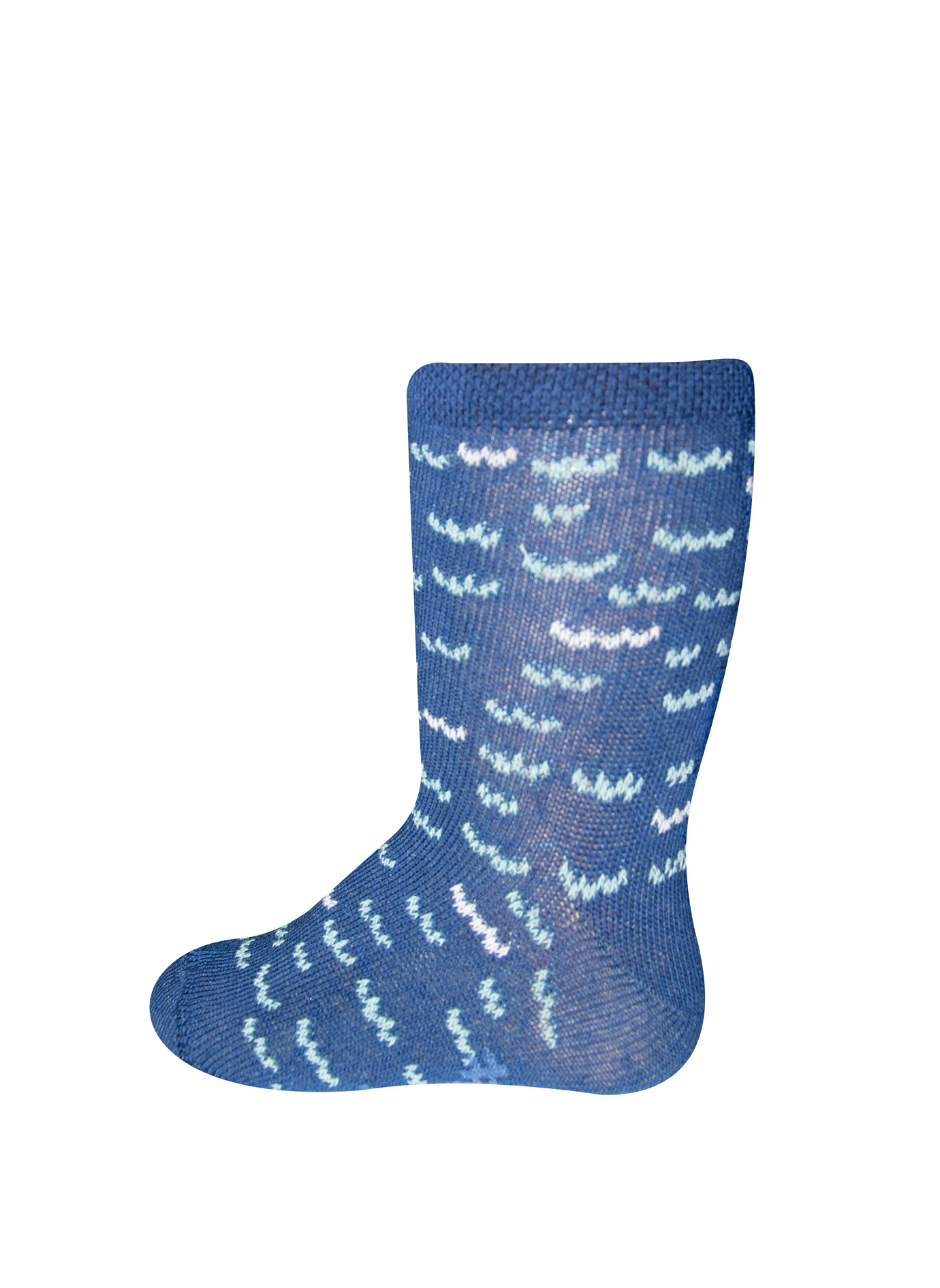 Jungen-Socken (Doppelpack) Wellen und Blau-geringelt