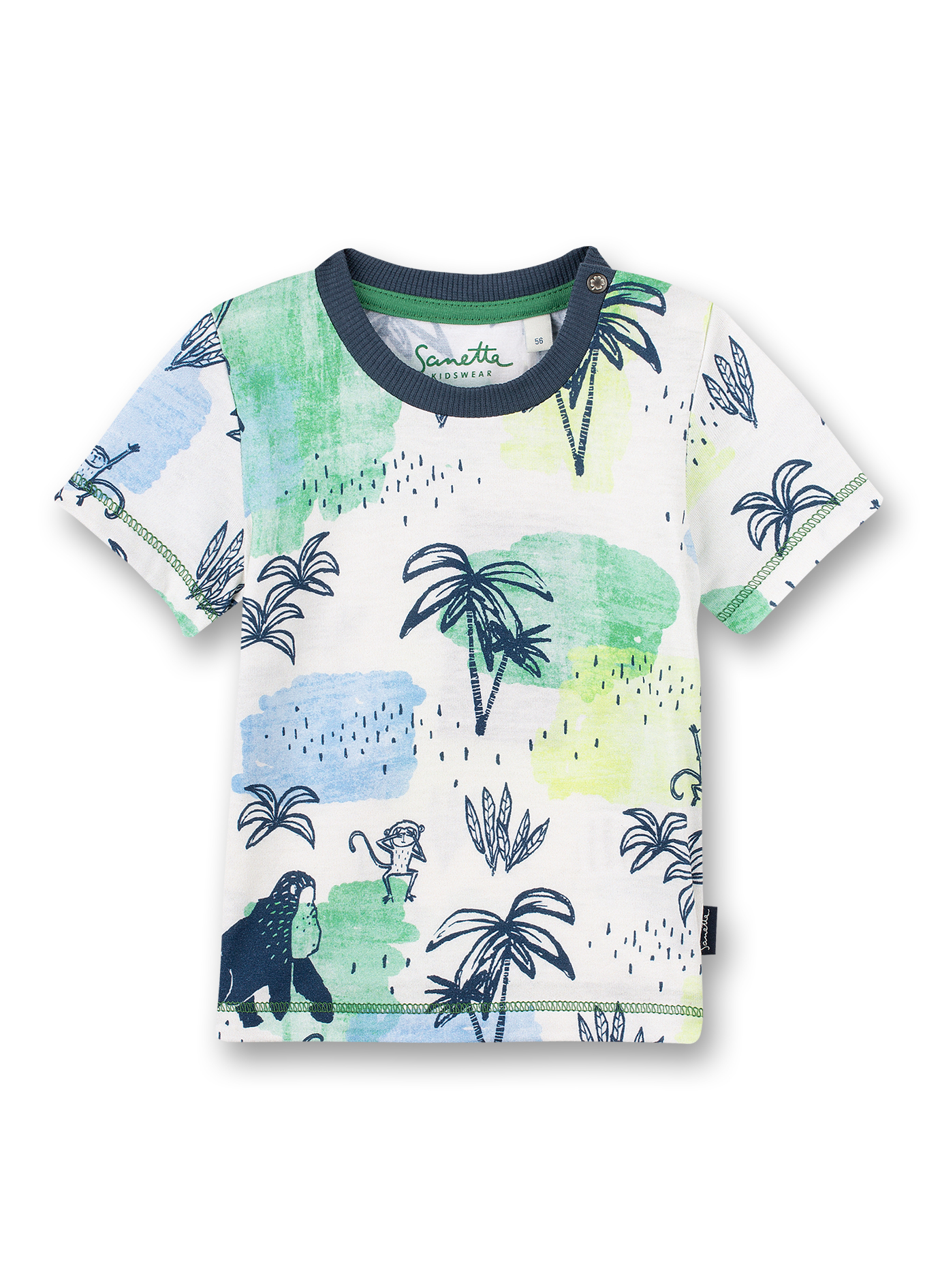 Jungen T-Shirt Grün Monkey Funky