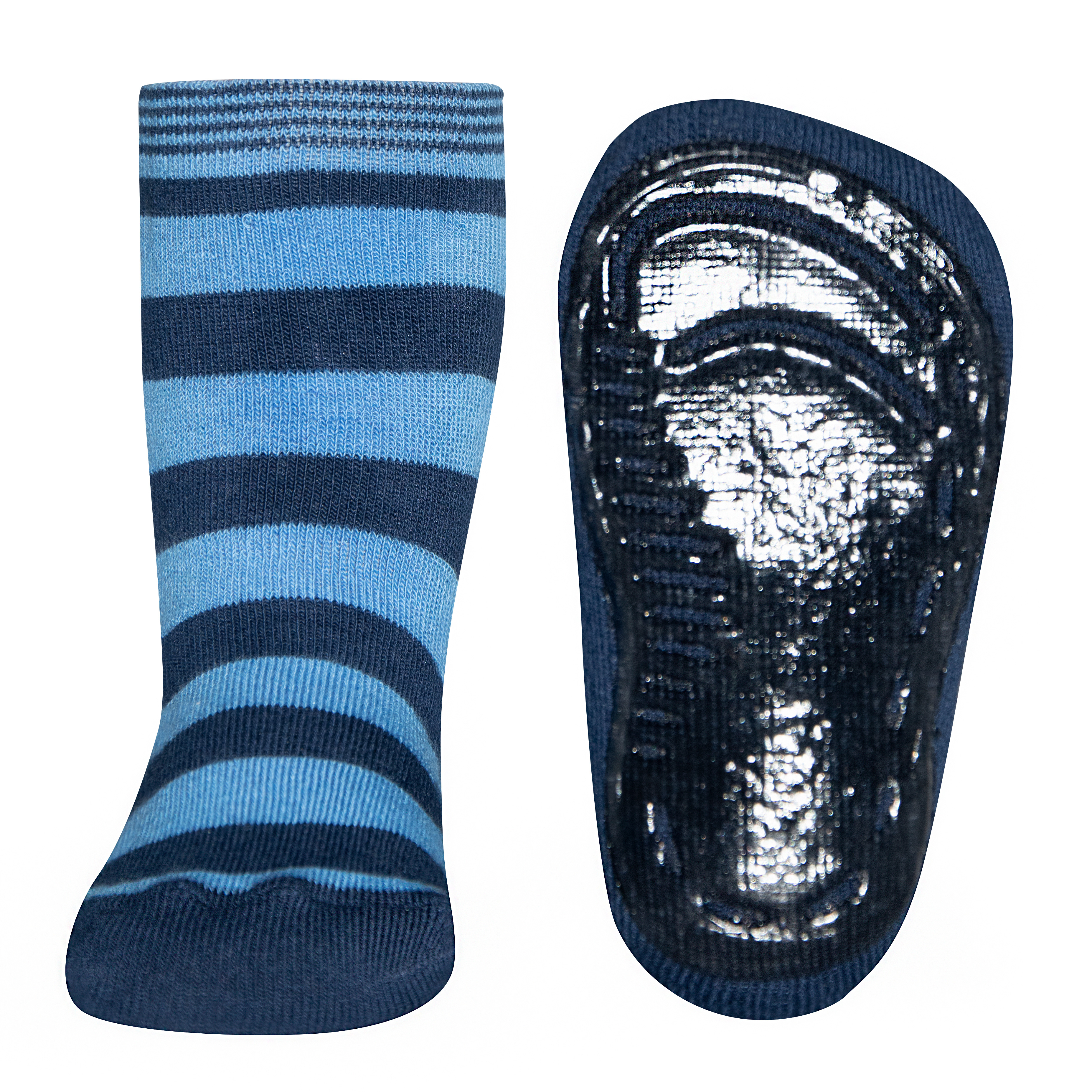 Jungen ABS-Socken Blau-geringelt